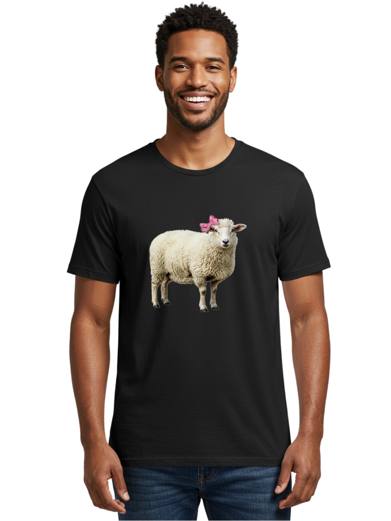 Sheep-With-Pink-Bow-4 Men'S Graphic Tee, 100% Cotton, Comfortable Casual Summer Wear, Machine Washable, Vintage Camera, Old Camera, Antique Camera, Black Camera, Classic Photography, Photography Equipment, Nostalgic Device, Film Camera, Baq011 16