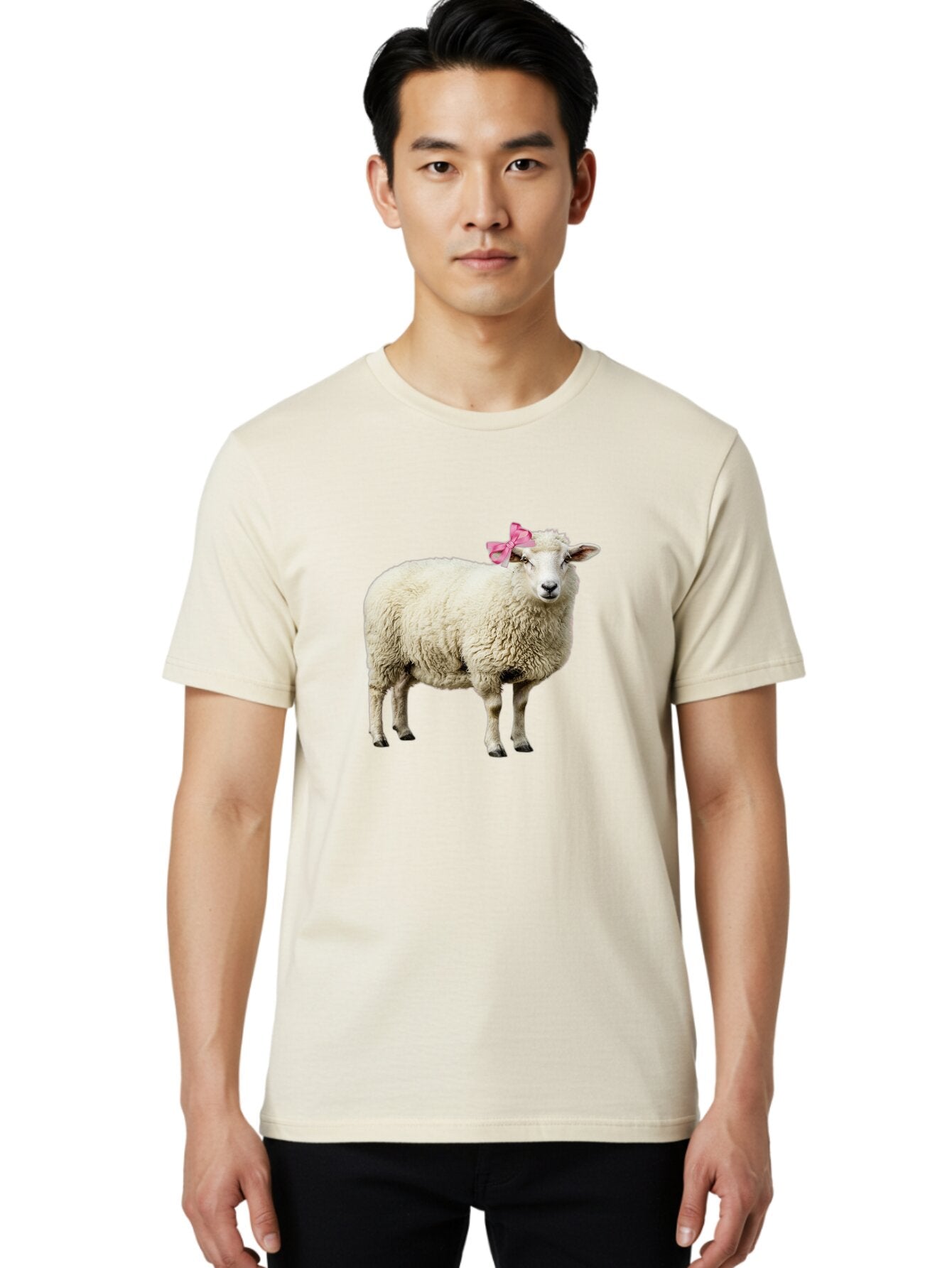 Sheep-With-Pink-Bow-4 Men'S Graphic Tee, 100% Cotton, Comfortable Casual Summer Wear, Machine Washable, Vintage Camera, Old Camera, Antique Camera, Black Camera, Classic Photography, Photography Equipment, Nostalgic Device, Film Camera, Baq011 19