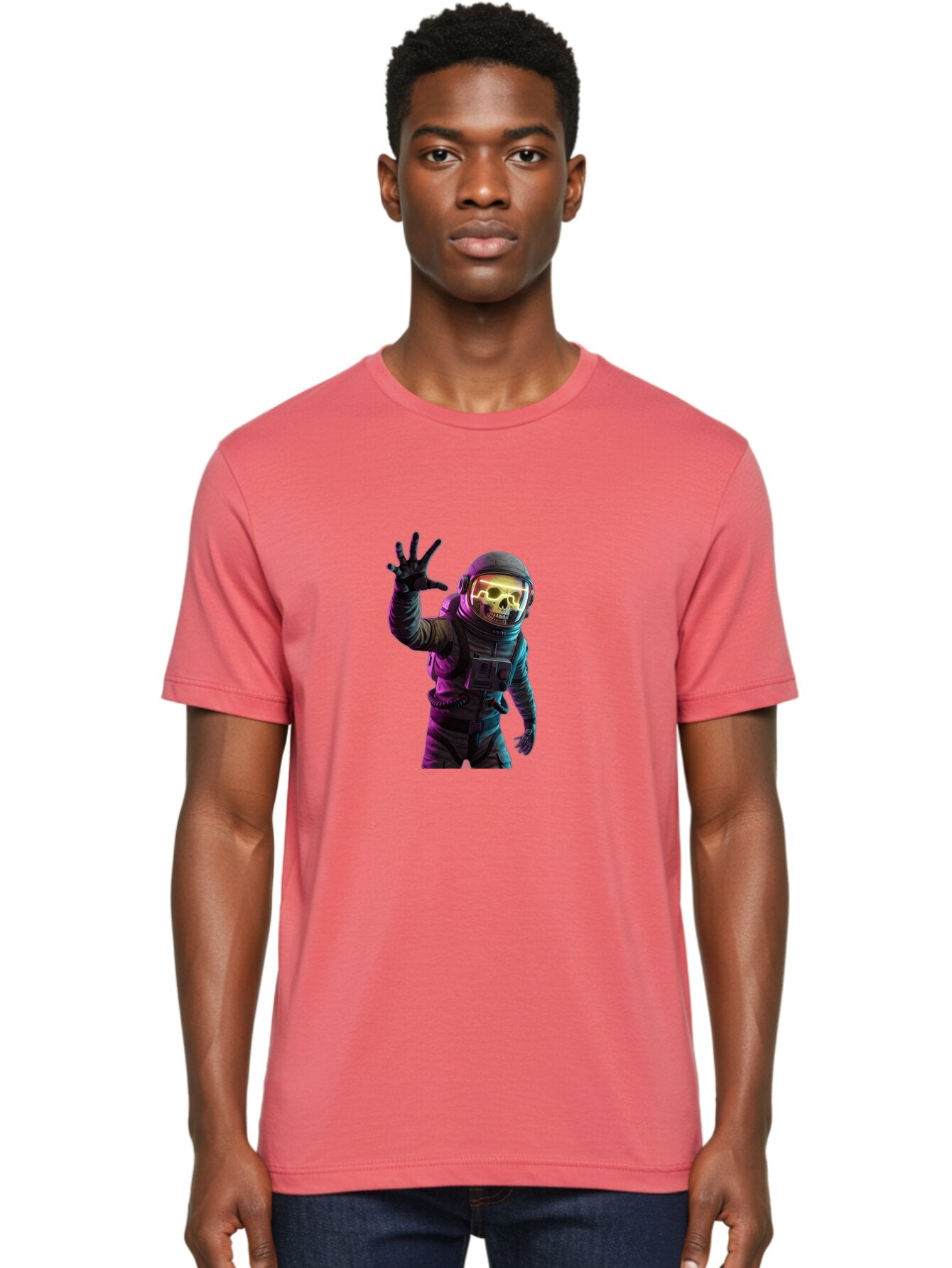 Skull-Astronaut-1 Men'S Graphic Tee, 100% Cotton, Comfortable Casual Summer Wear, Machine Washable, Vintage Camera, Old Camera, Antique Camera, Black Camera, Classic Photography, Photography Equipment, Nostalgic Device, Film Camera, Camera Art Baq014 24