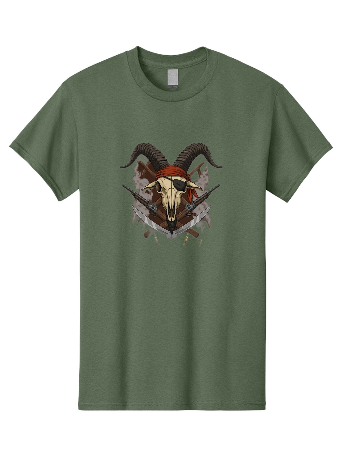 Skull-With-Horns-And-Guns Men'S Graphic Tee, 100% Cotton, Comfortable Casual Summer Wear, Machine Washable, Vintage Camera, Old Camera, Antique Camera, Black Camera, Classic Photography, Photography Equipment, Nostalgic Device, Film Camera, Baq017 3
