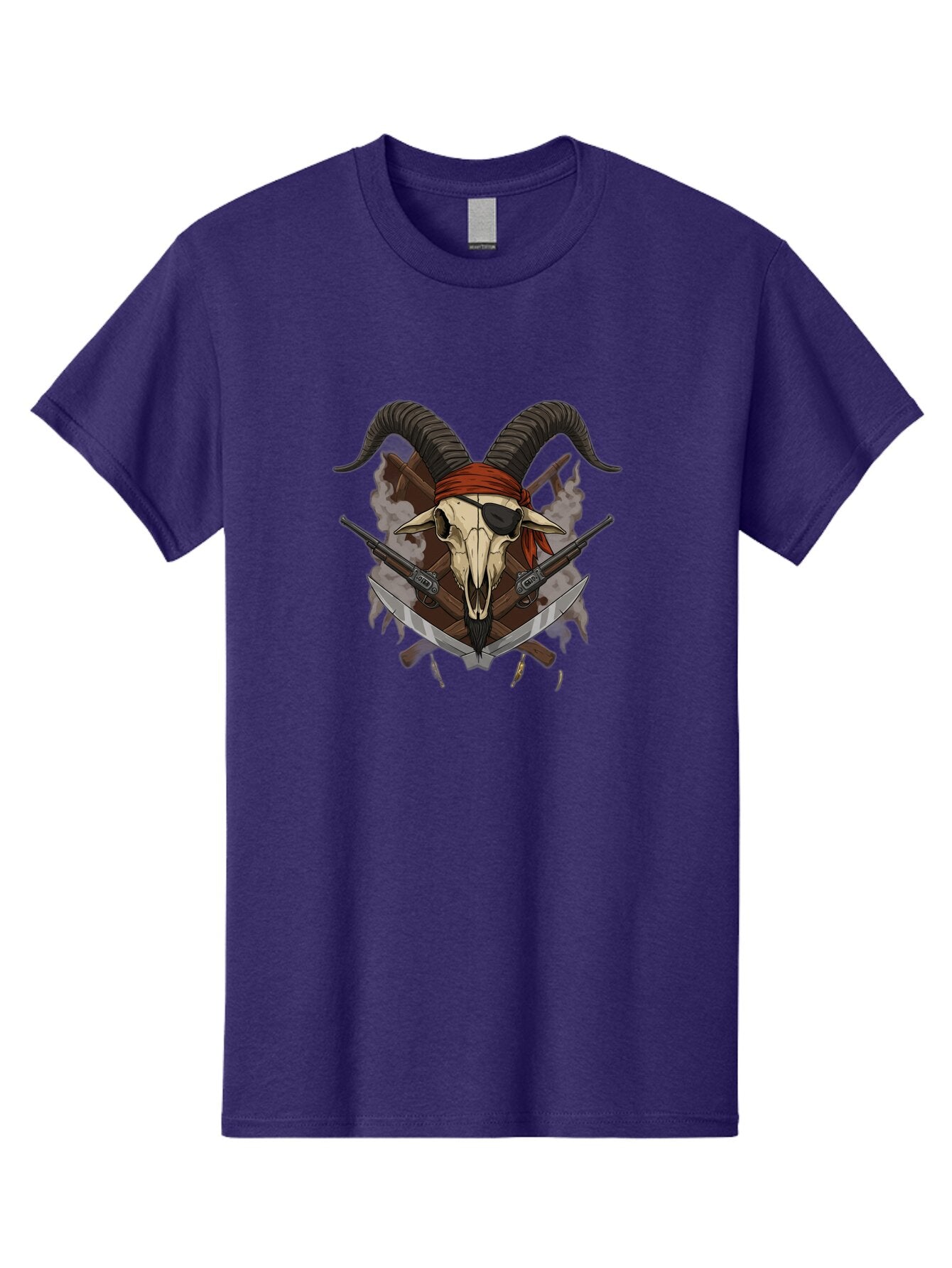 Skull-With-Horns-And-Guns Men'S Graphic Tee, 100% Cotton, Comfortable Casual Summer Wear, Machine Washable, Vintage Camera, Old Camera, Antique Camera, Black Camera, Classic Photography, Photography Equipment, Nostalgic Device, Film Camera, Baq017 4
