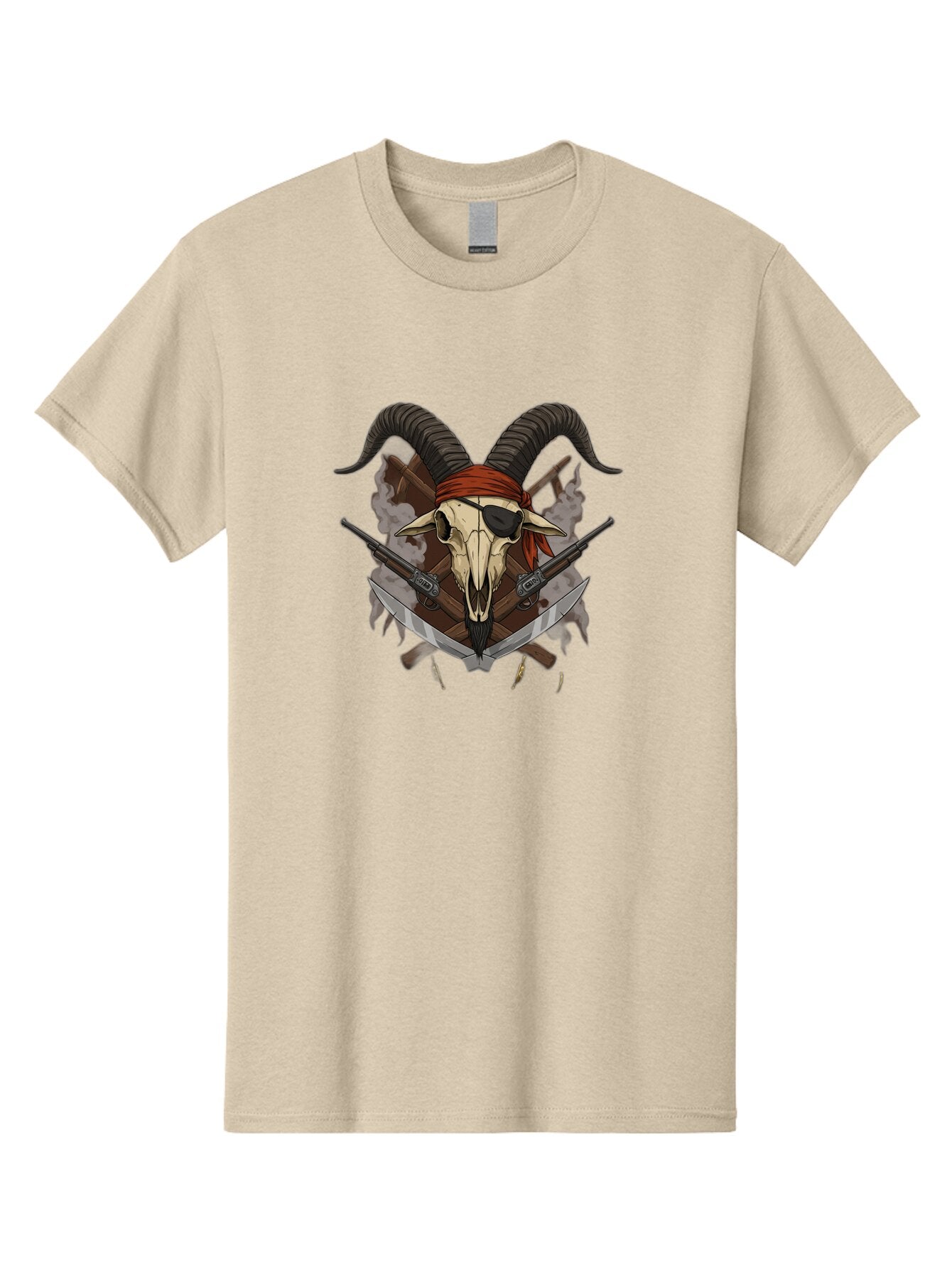 Skull-With-Horns-And-Guns Men'S Graphic Tee, 100% Cotton, Comfortable Casual Summer Wear, Machine Washable, Vintage Camera, Old Camera, Antique Camera, Black Camera, Classic Photography, Photography Equipment, Nostalgic Device, Film Camera, Baq017 10