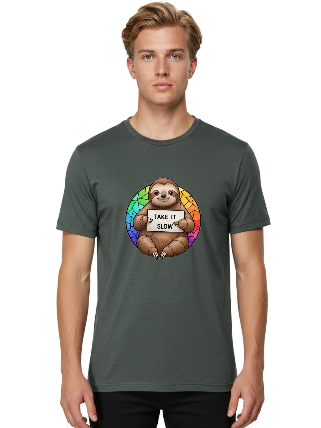 Sloth-Take-It-Slow-1 Men'S Graphic Tee, 100% Cotton, Comfortable Casual Summer Wear, Machine Washable, Vintage Camera, Old Camera, Antique Camera, Black Camera, Classic Photography, Photography Equipment, Nostalgic Device, Film Camera, Baq022 21