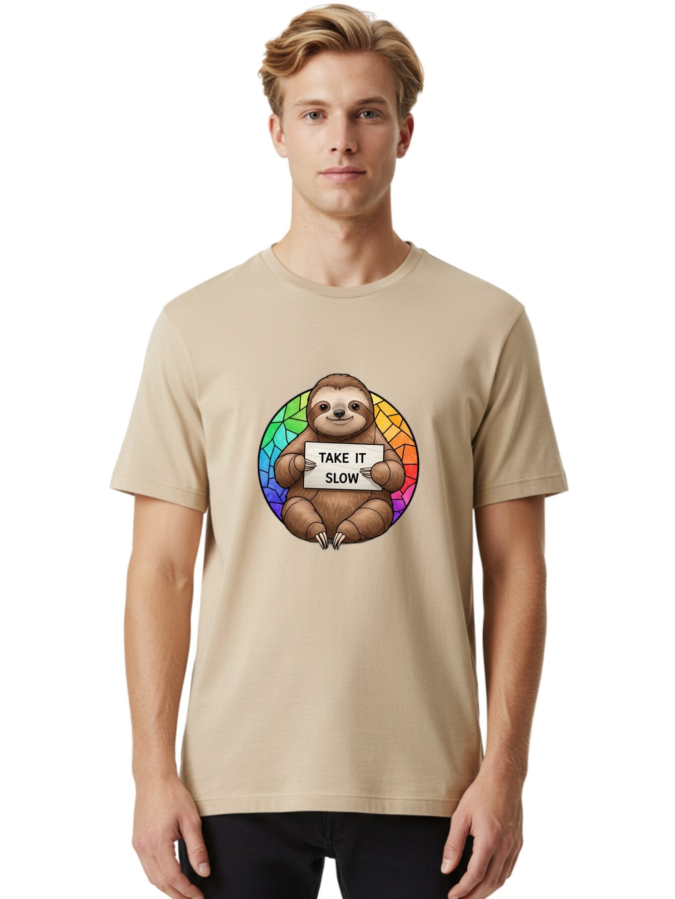 Sloth-Take-It-Slow-1 Men'S Graphic Tee, 100% Cotton, Comfortable Casual Summer Wear, Machine Washable, Vintage Camera, Old Camera, Antique Camera, Black Camera, Classic Photography, Photography Equipment, Nostalgic Device, Film Camera, Baq022 20