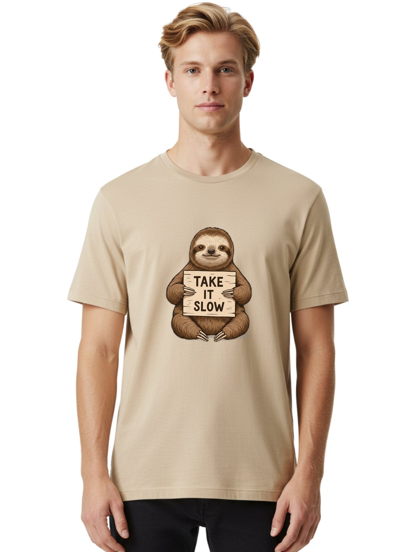 Sloth-Take-It-Slow-2 Men'S Graphic Tee, 100% Cotton, Comfortable Casual Summer Wear, Machine Washable, Vintage Camera, Old Camera, Antique Camera, Black Camera, Classic Photography, Photography Equipment, Nostalgic Device, Film Camera, Baq023 28
