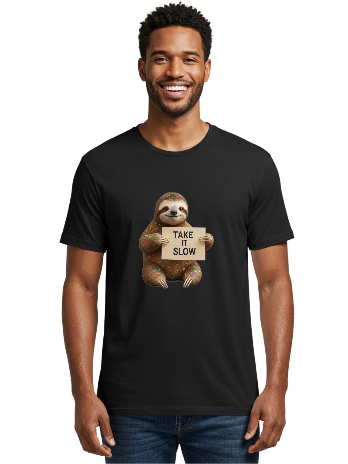 Sloth-Take-It-Slow-5 Men'S Graphic Tee, 100% Cotton, Comfortable Casual Summer Wear, Machine Washable, Vintage Camera, Old Camera, Antique Camera, Black Camera, Classic Photography, Photography Equipment, Nostalgic Device, Film Camera, Baq026 24