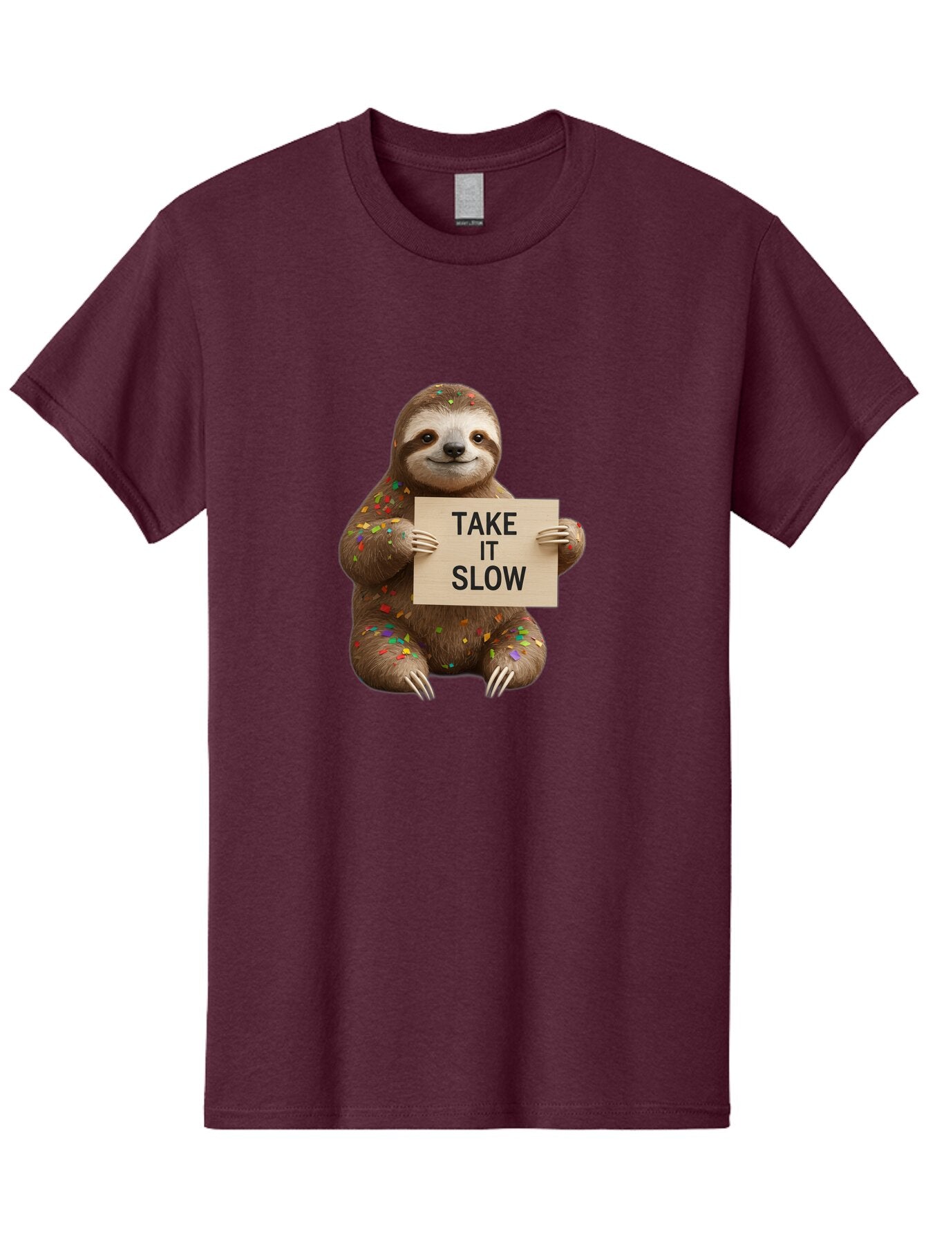 Sloth-Take-It-Slow-5 Men'S Graphic Tee, 100% Cotton, Comfortable Casual Summer Wear, Machine Washable, Vintage Camera, Old Camera, Antique Camera, Black Camera, Classic Photography, Photography Equipment, Nostalgic Device, Film Camera, Baq026 5