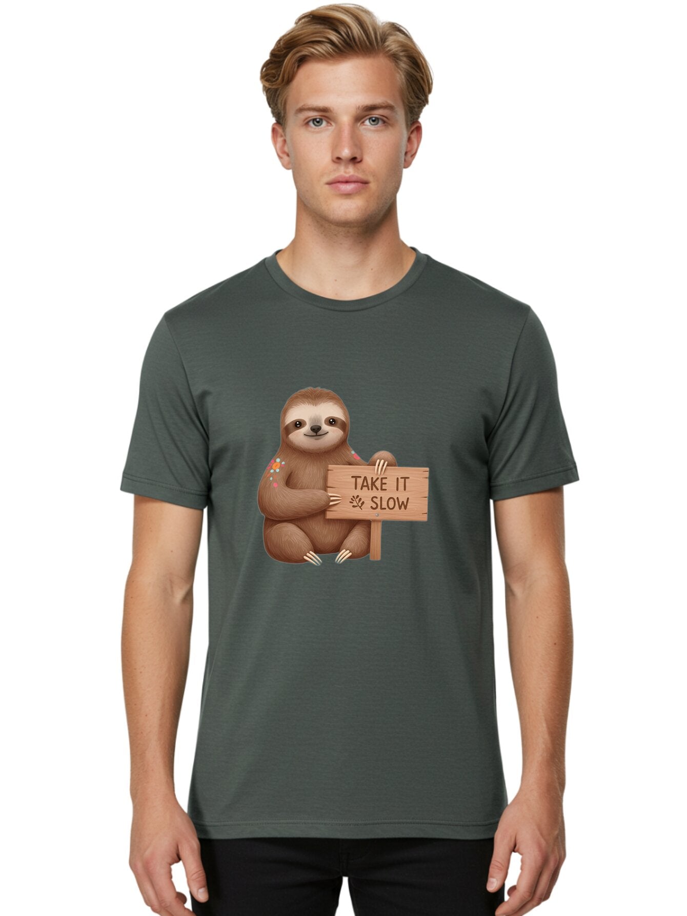 Sloth-Take-It-Slow-6 Men'S Graphic Tee, 100% Cotton, Comfortable Casual Summer Wear, Machine Washable, Vintage Camera, Old Camera, Antique Camera, Black Camera, Classic Photography, Photography Equipment, Nostalgic Device, Film Camera, Baq027 17