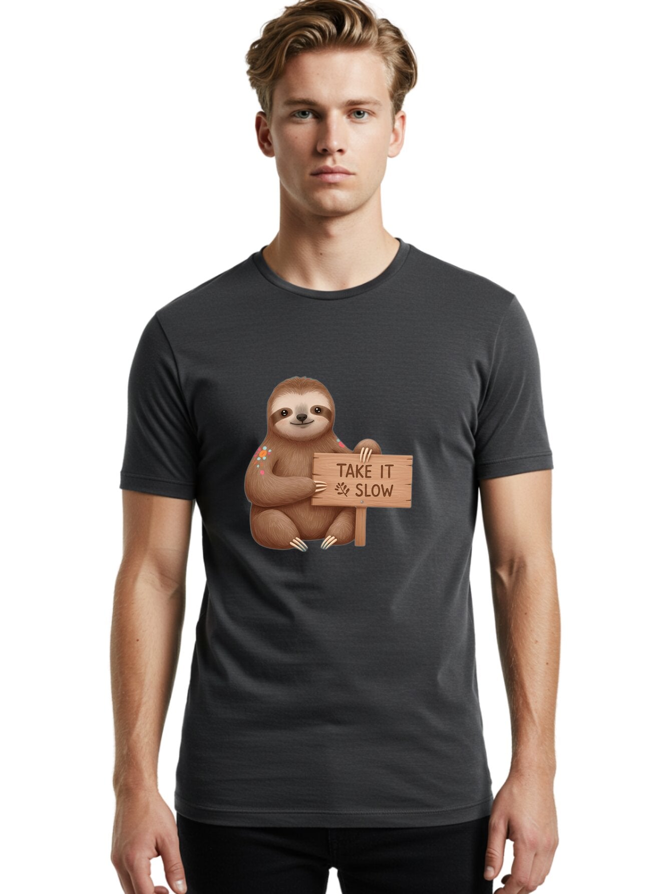 Sloth-Take-It-Slow-6 Men'S Graphic Tee, 100% Cotton, Comfortable Casual Summer Wear, Machine Washable, Vintage Camera, Old Camera, Antique Camera, Black Camera, Classic Photography, Photography Equipment, Nostalgic Device, Film Camera, Baq027 26