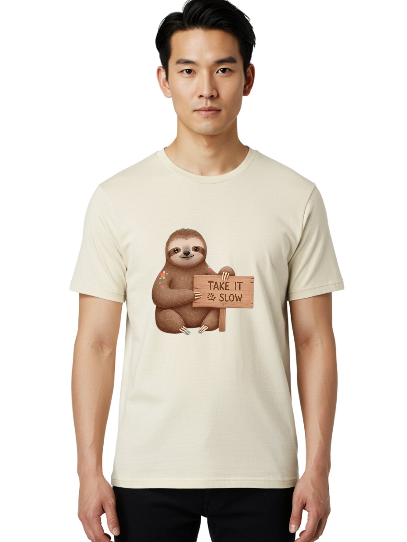 Sloth-Take-It-Slow-6 Men'S Graphic Tee, 100% Cotton, Comfortable Casual Summer Wear, Machine Washable, Vintage Camera, Old Camera, Antique Camera, Black Camera, Classic Photography, Photography Equipment, Nostalgic Device, Film Camera, Baq027 25