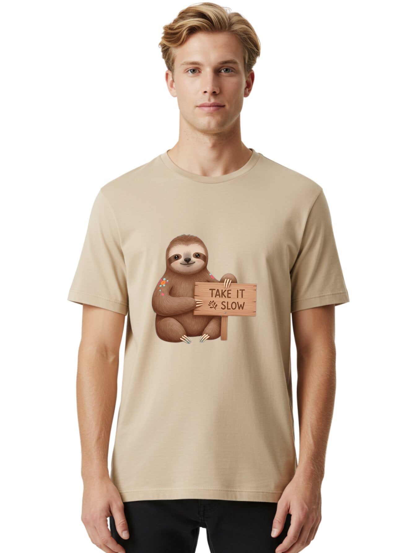 Sloth-Take-It-Slow-6 Men'S Graphic Tee, 100% Cotton, Comfortable Casual Summer Wear, Machine Washable, Vintage Camera, Old Camera, Antique Camera, Black Camera, Classic Photography, Photography Equipment, Nostalgic Device, Film Camera, Baq027 28