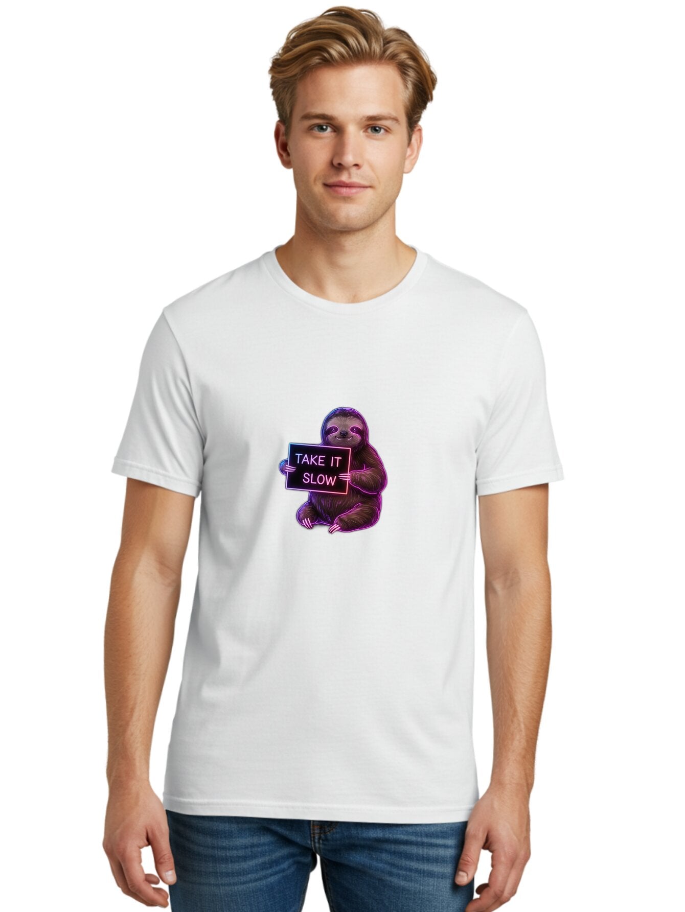 Sloth-Take-It-Slow Men'S Graphic Tee, 100% Cotton, Comfortable Casual Summer Wear, Machine Washable, Vintage Camera, Old Camera, Antique Camera, Black Camera, Classic Photography, Photography Equipment, Nostalgic Device, Film Camera, Baq028 16