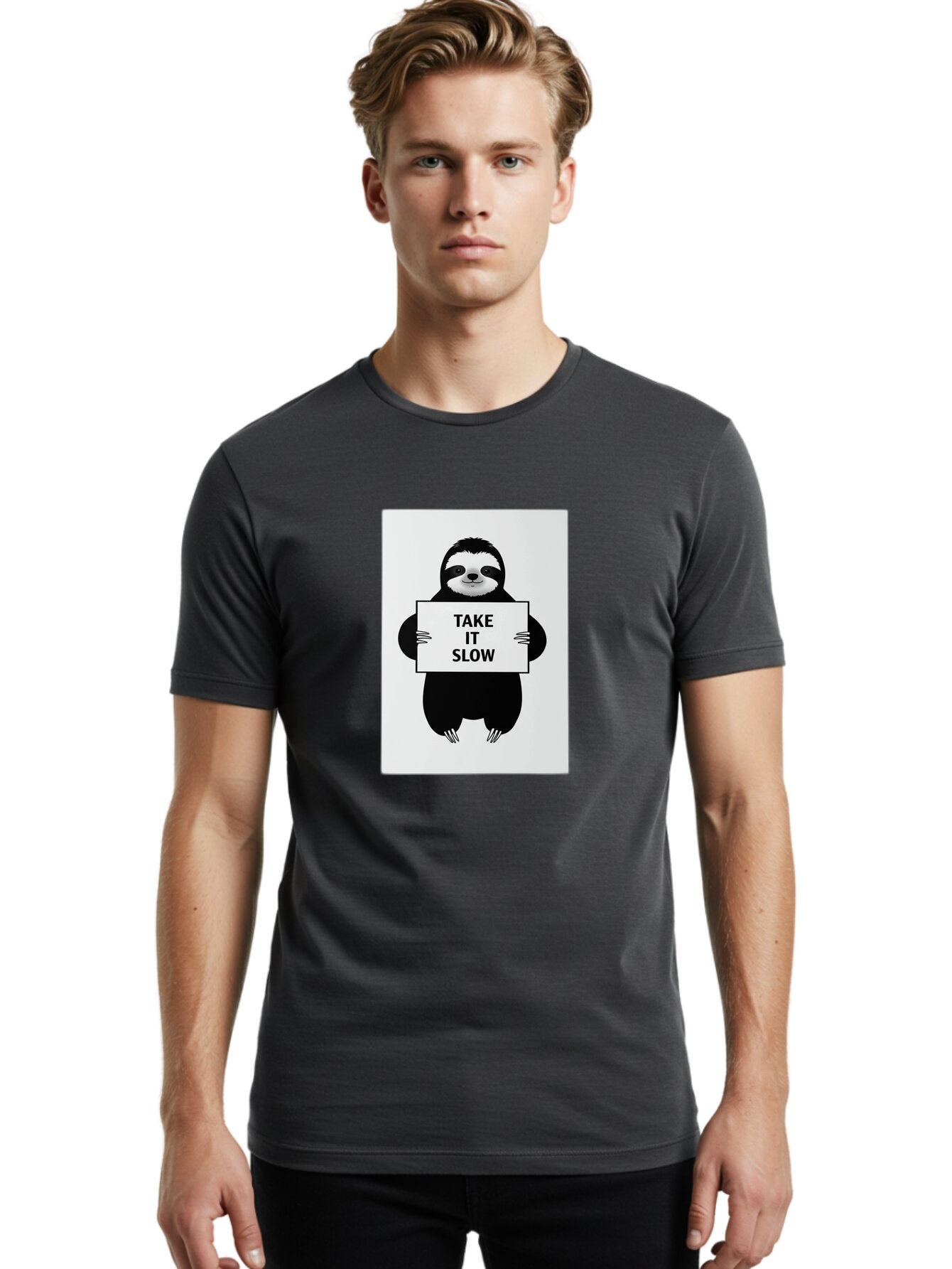 Sloth Men'S Graphic Tee, 100% Cotton, Comfortable Casual Summer Wear, Machine Washable, Vintage Camera, Old Camera, Antique Camera, Black Camera, Classic Photography, Photography Equipment, Nostalgic Device, Film Camera, Camera Art Baq029 21