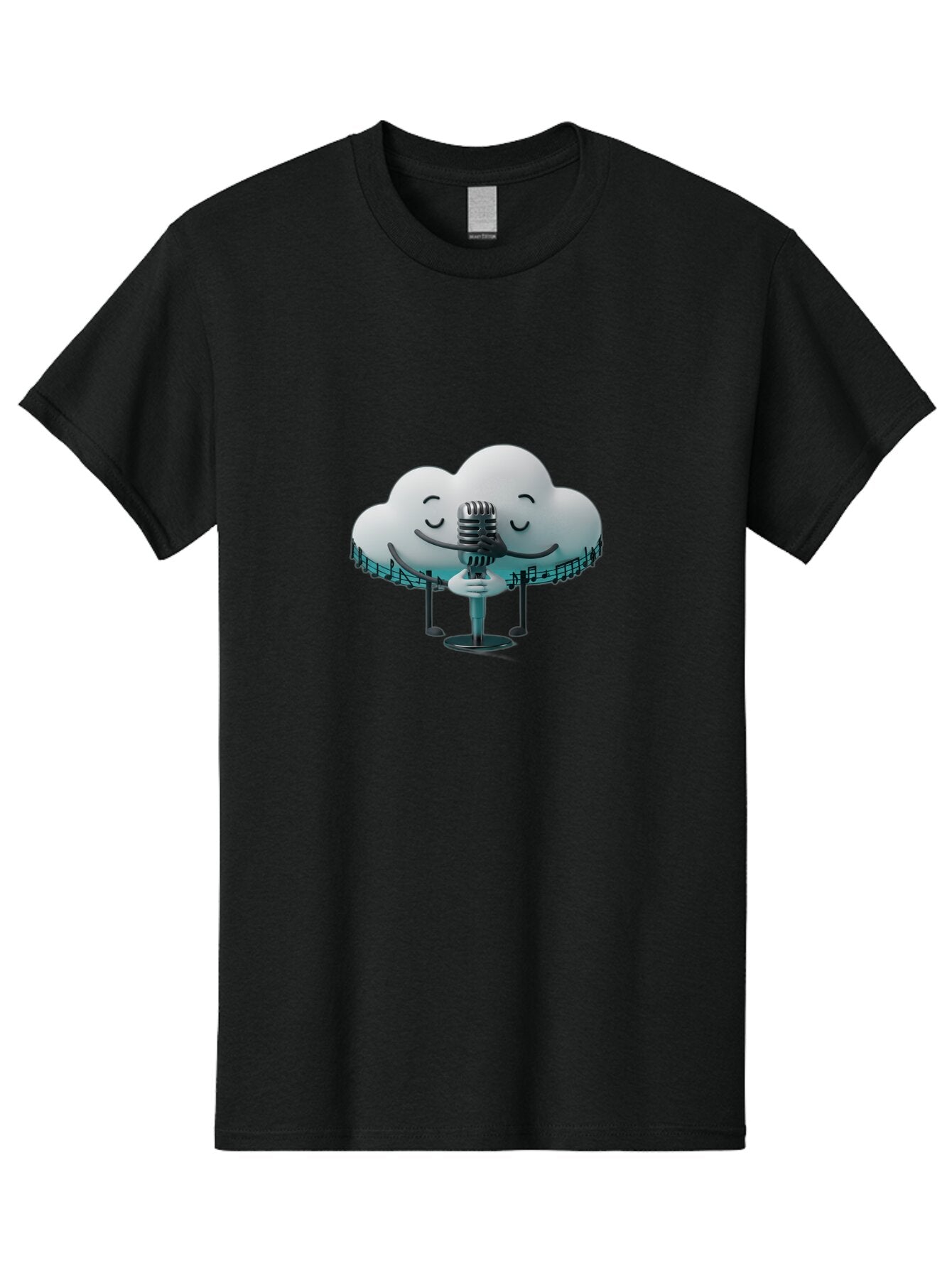 Smiling-Cloud-With-Microphone Men'S Graphic Tee, 100% Cotton, Comfortable Casual Summer Wear, Machine Washable, Vintage Camera, Old Camera, Antique Camera, Black Camera, Classic Photography, Photography Equipment, Nostalgic Device, Baq031 8