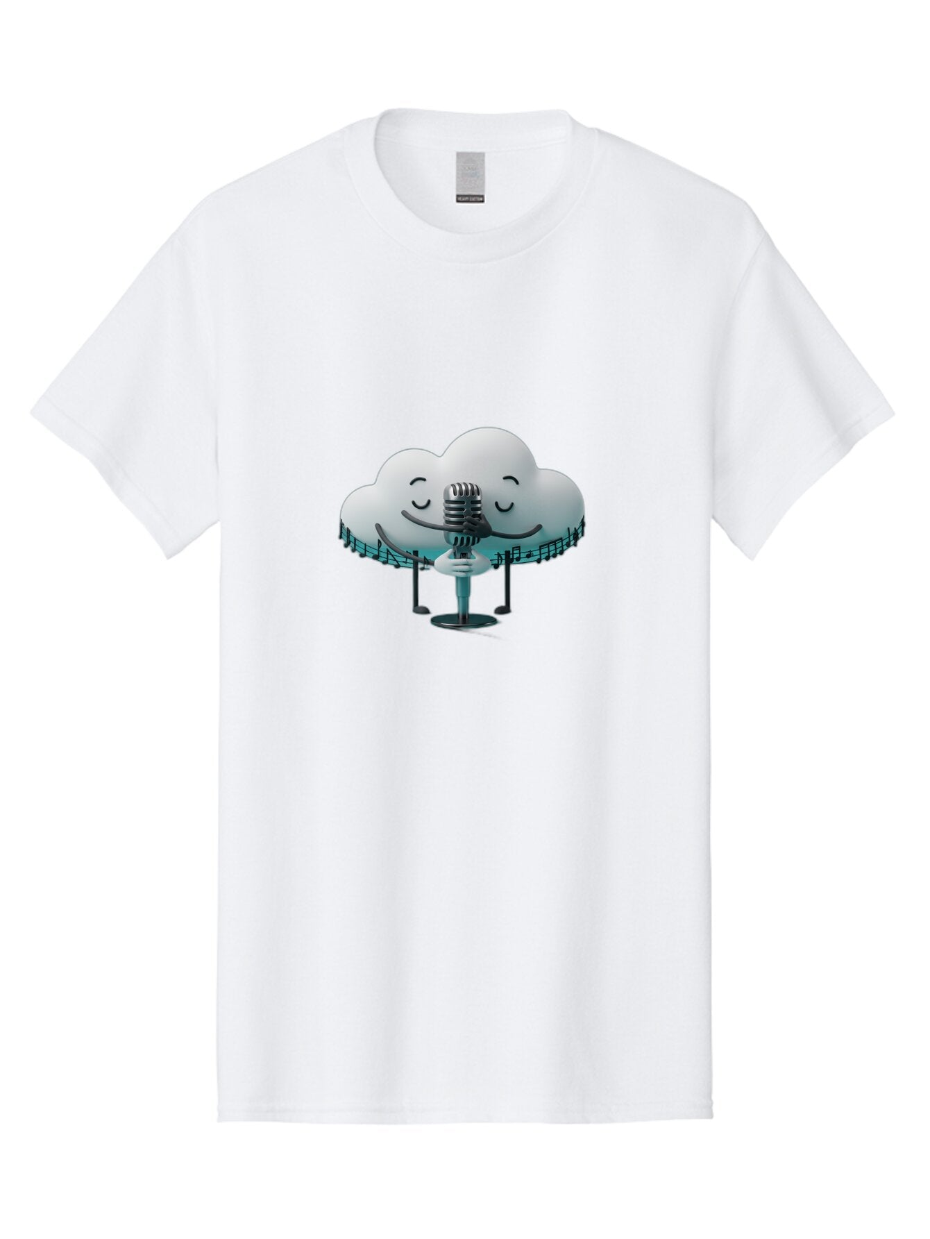 Smiling-Cloud-With-Microphone Men'S Graphic Tee, 100% Cotton, Comfortable Casual Summer Wear, Machine Washable, Vintage Camera, Old Camera, Antique Camera, Black Camera, Classic Photography, Photography Equipment, Nostalgic Device, Baq031 1