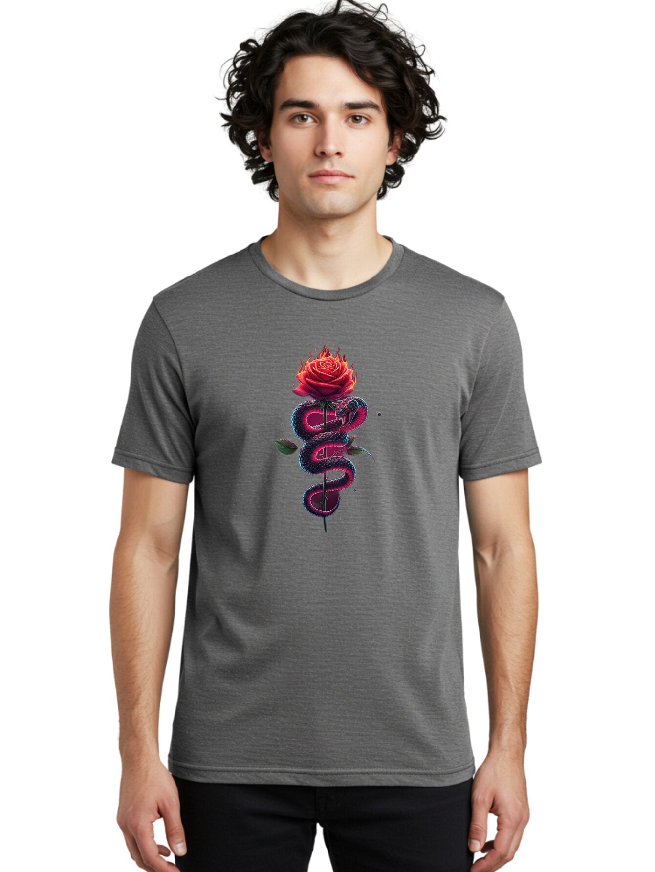 Snake-On-Rose-Stem Men'S Graphic Tee, 100% Cotton, Comfortable Casual Summer Wear, Machine Washable, Vintage Camera, Old Camera, Antique Camera, Black Camera, Classic Photography, Photography Equipment, Nostalgic Device, Film Camera, Baq036 24