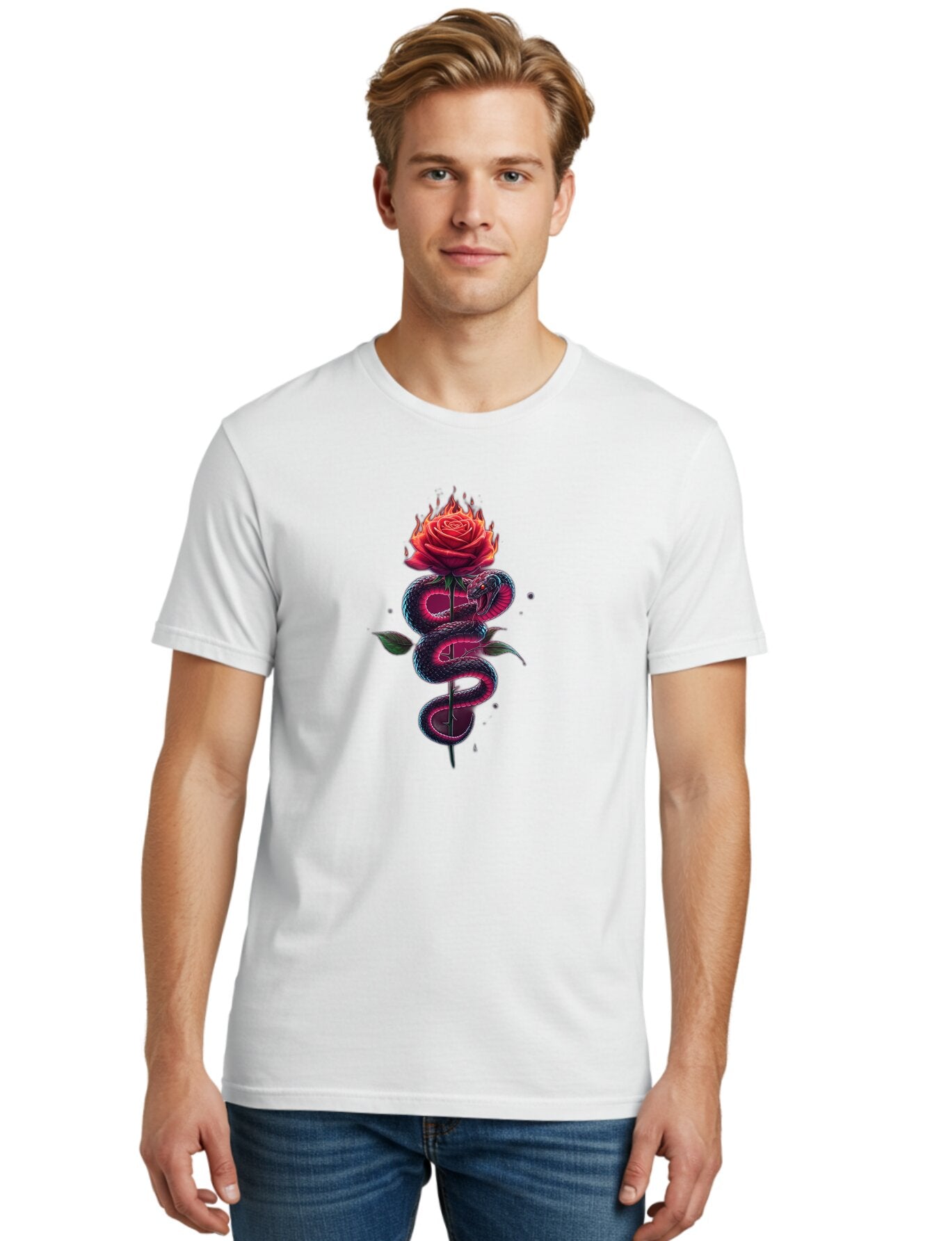 Snake-On-Rose-Stem Men'S Graphic Tee, 100% Cotton, Comfortable Casual Summer Wear, Machine Washable, Vintage Camera, Old Camera, Antique Camera, Black Camera, Classic Photography, Photography Equipment, Nostalgic Device, Film Camera, Baq036 29