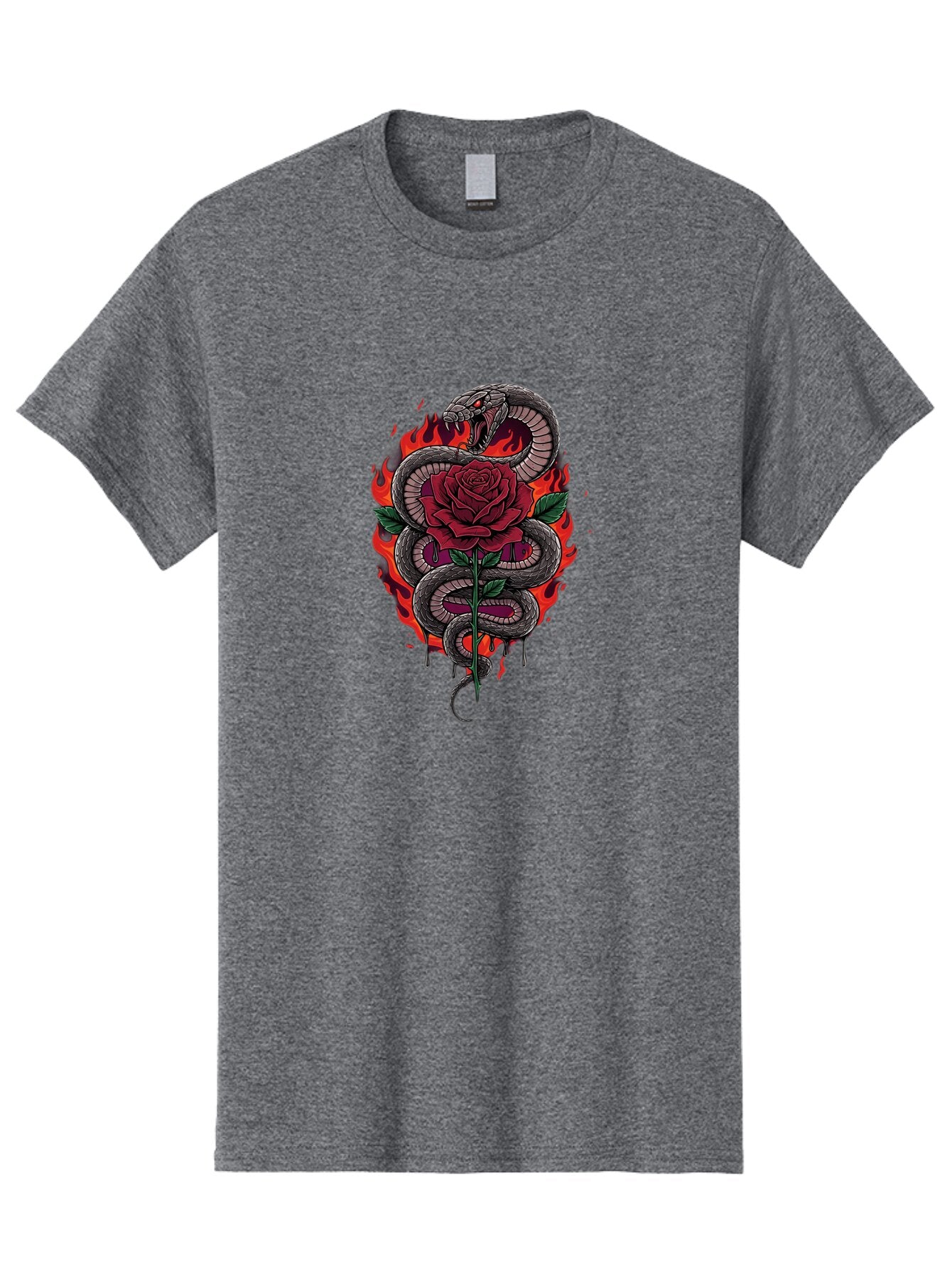 Snake-Rose-1 Men'S Graphic Tee, 100% Cotton, Comfortable Casual Summer Wear, Machine Washable, Vintage Camera, Old Camera, Antique Camera, Black Camera, Classic Photography, Photography Equipment, Nostalgic Device, Film Camera, Camera Art Baq037 6