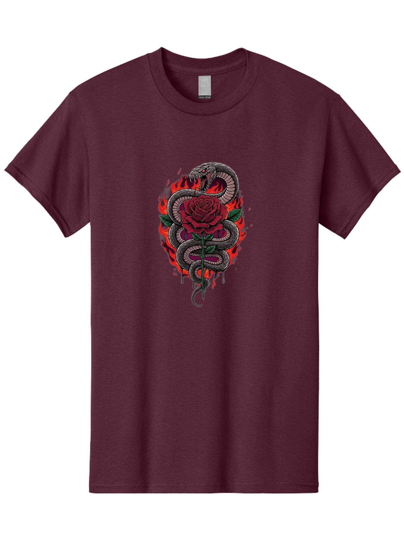 Snake-Rose-1 Men'S Graphic Tee, 100% Cotton, Comfortable Casual Summer Wear, Machine Washable, Vintage Camera, Old Camera, Antique Camera, Black Camera, Classic Photography, Photography Equipment, Nostalgic Device, Film Camera, Camera Art Baq037 15