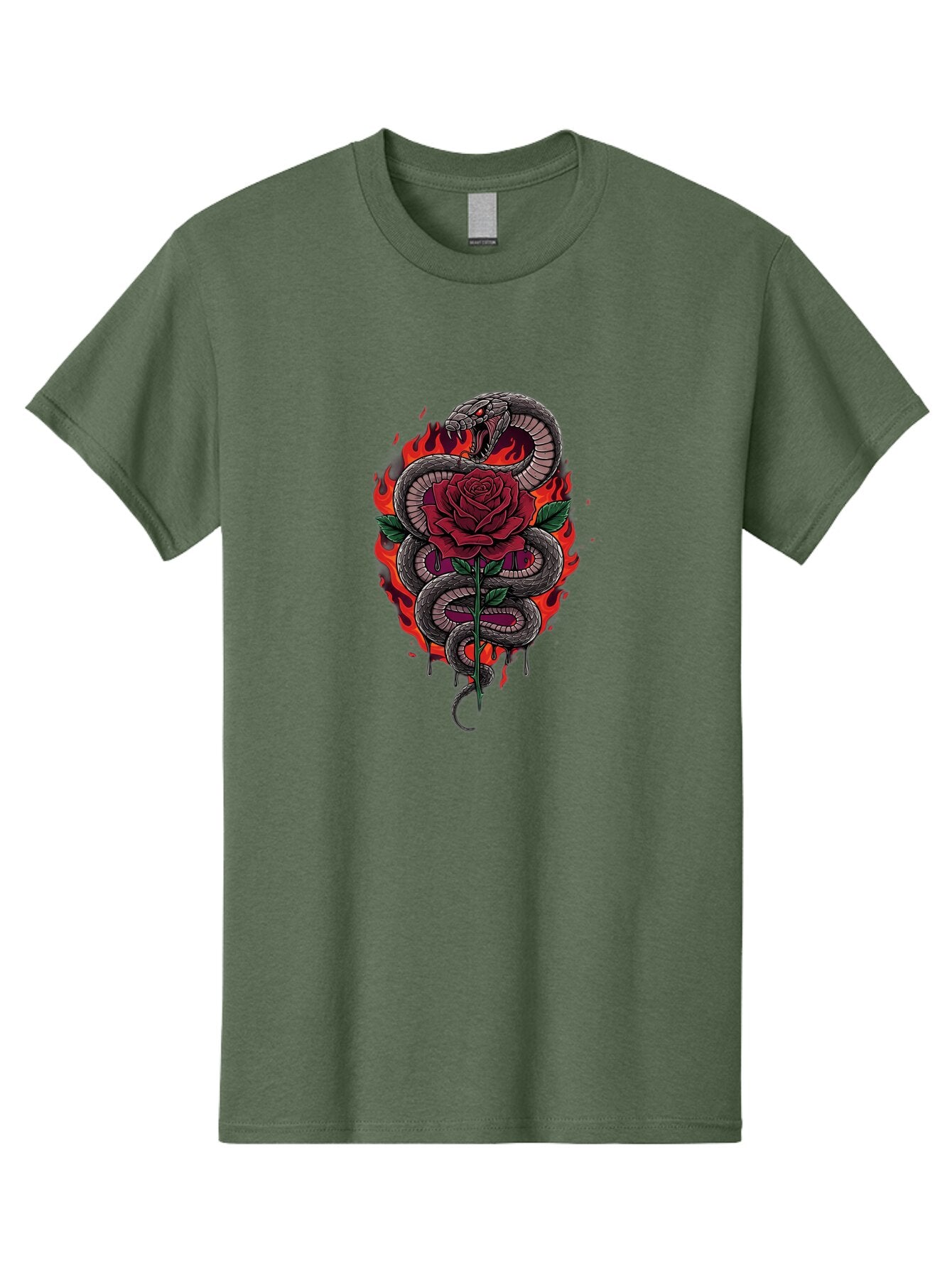 Snake-Rose-1 Men'S Graphic Tee, 100% Cotton, Comfortable Casual Summer Wear, Machine Washable, Vintage Camera, Old Camera, Antique Camera, Black Camera, Classic Photography, Photography Equipment, Nostalgic Device, Film Camera, Camera Art Baq037 9