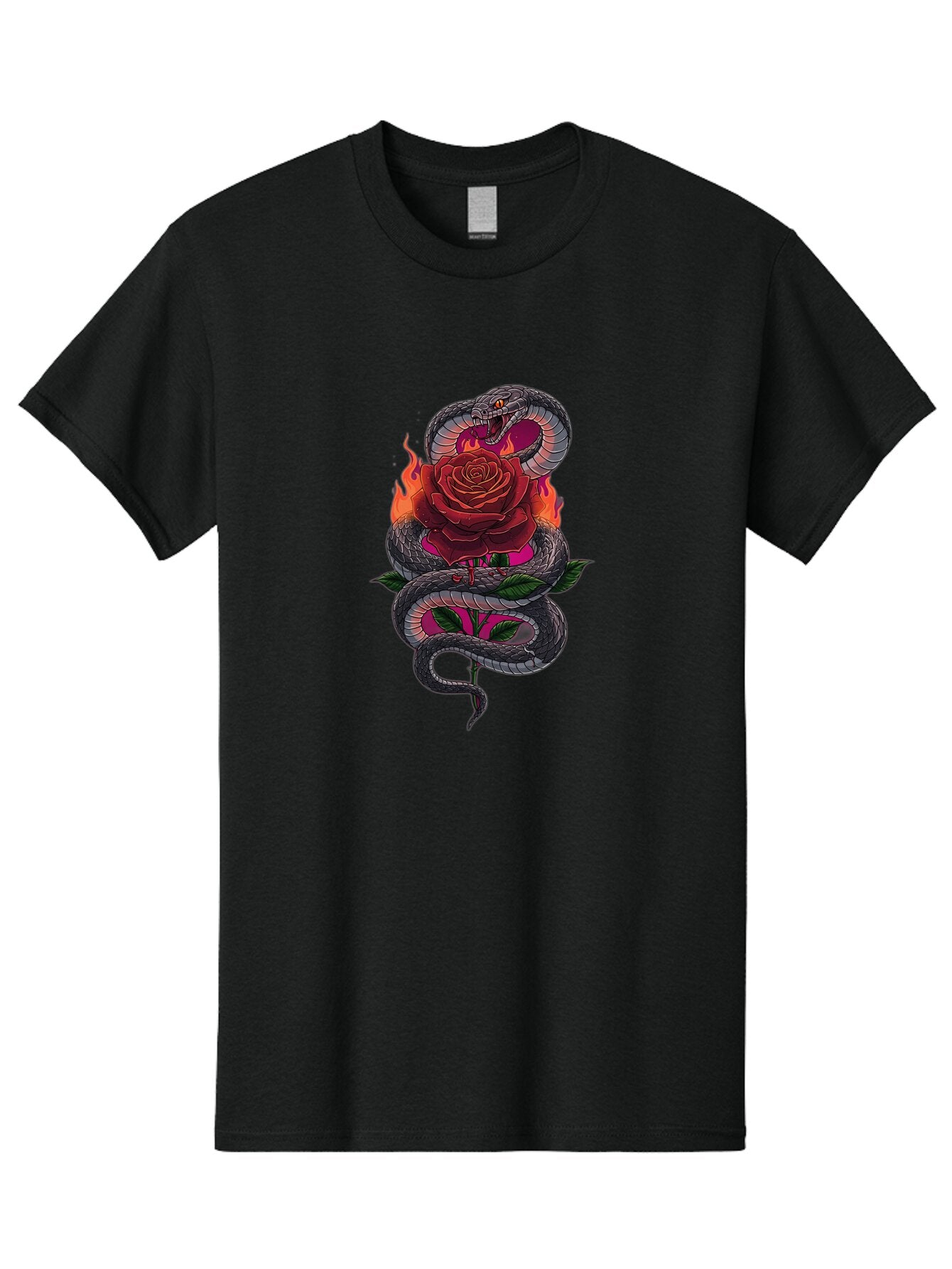 Snake-Rose-2 Men'S Graphic Tee, 100% Cotton, Comfortable Casual Summer Wear, Machine Washable, Vintage Camera, Old Camera, Antique Camera, Black Camera, Classic Photography, Photography Equipment, Nostalgic Device, Film Camera, Camera Art Baq038 7