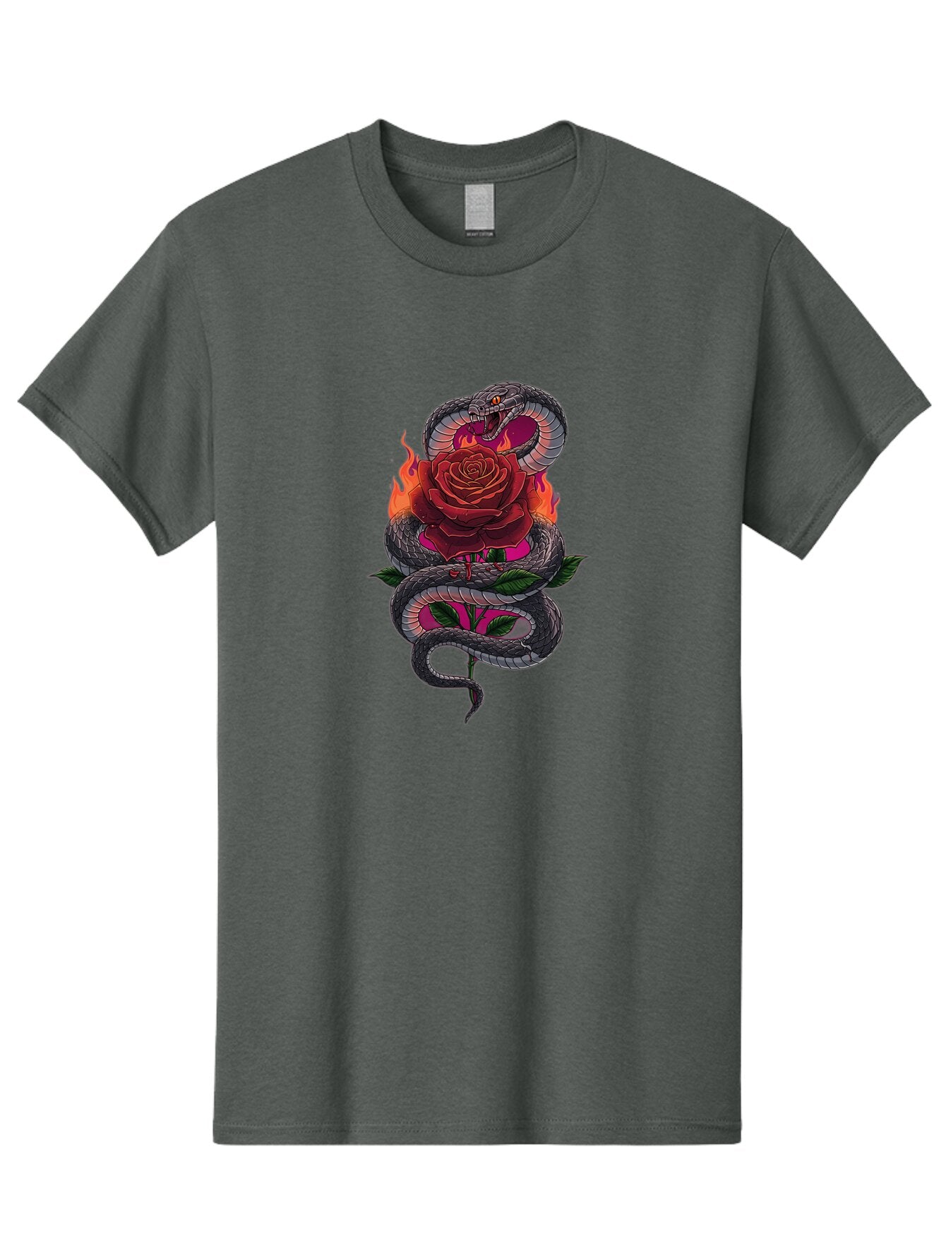 Snake-Rose-2 Men'S Graphic Tee, 100% Cotton, Comfortable Casual Summer Wear, Machine Washable, Vintage Camera, Old Camera, Antique Camera, Black Camera, Classic Photography, Photography Equipment, Nostalgic Device, Film Camera, Camera Art Baq038 9