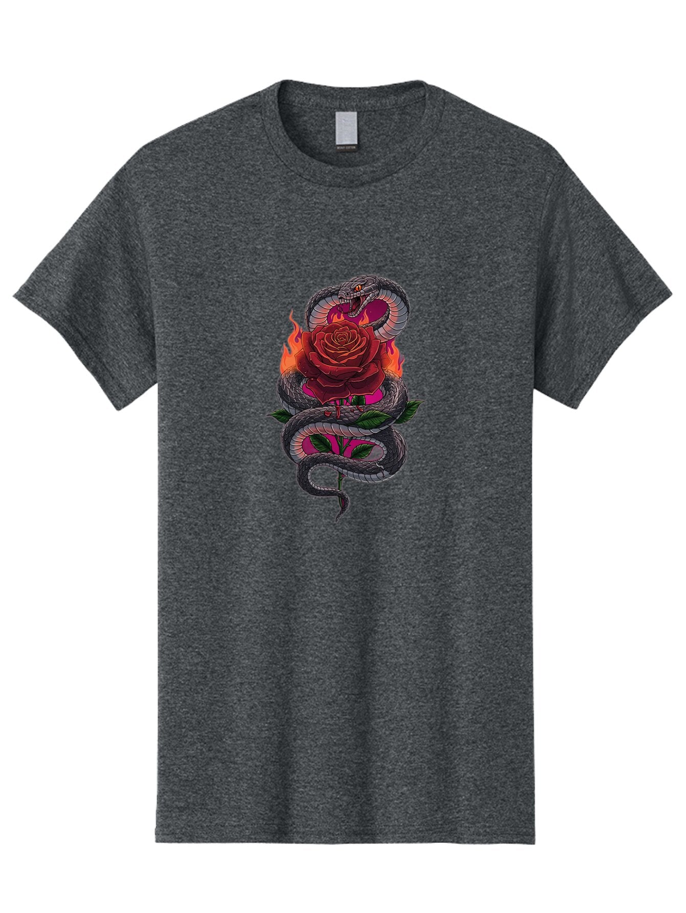 Snake-Rose-2 Men'S Graphic Tee, 100% Cotton, Comfortable Casual Summer Wear, Machine Washable, Vintage Camera, Old Camera, Antique Camera, Black Camera, Classic Photography, Photography Equipment, Nostalgic Device, Film Camera, Camera Art Baq038 13