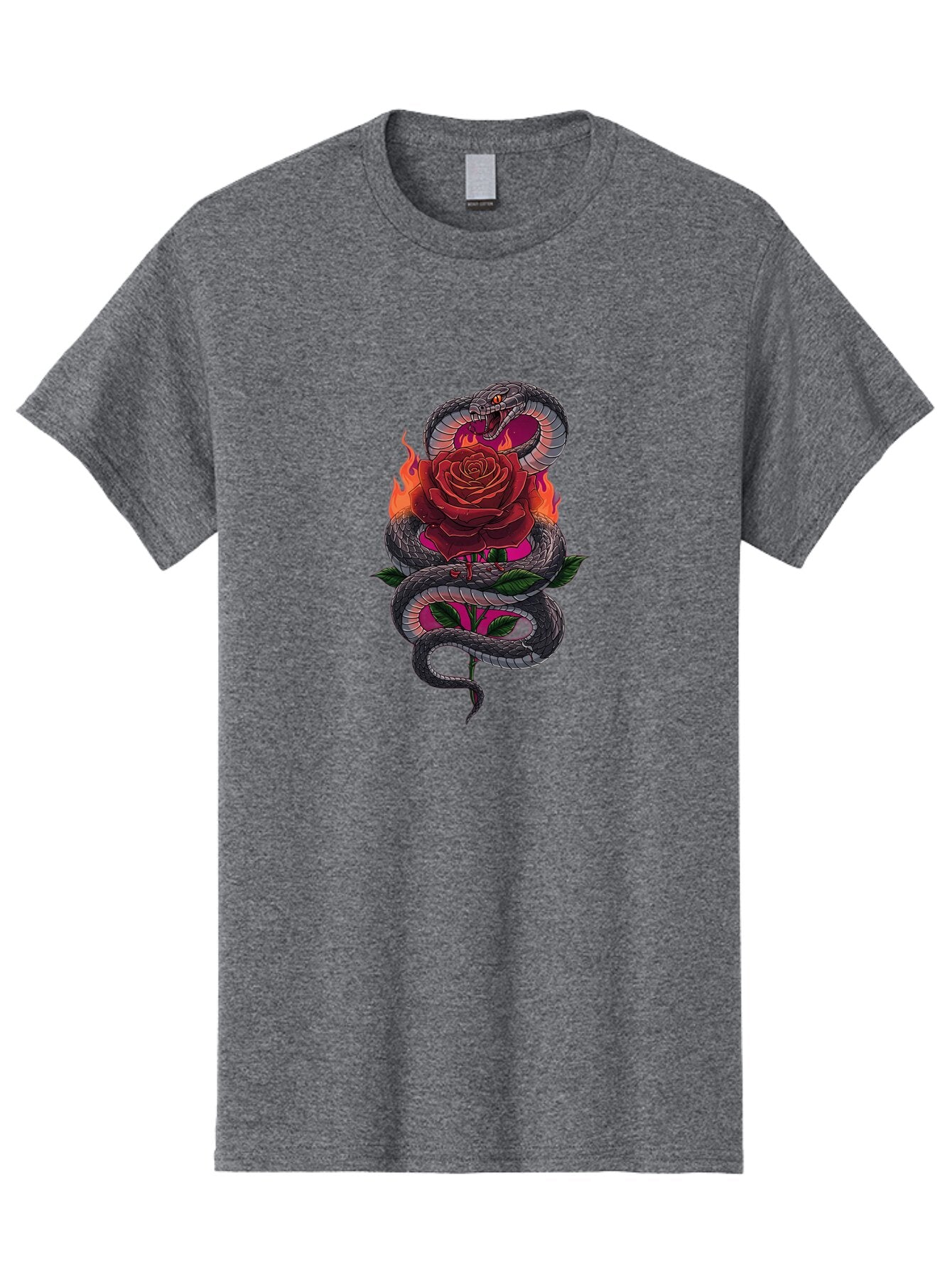 Snake-Rose-2 Men'S Graphic Tee, 100% Cotton, Comfortable Casual Summer Wear, Machine Washable, Vintage Camera, Old Camera, Antique Camera, Black Camera, Classic Photography, Photography Equipment, Nostalgic Device, Film Camera, Camera Art Baq038 4