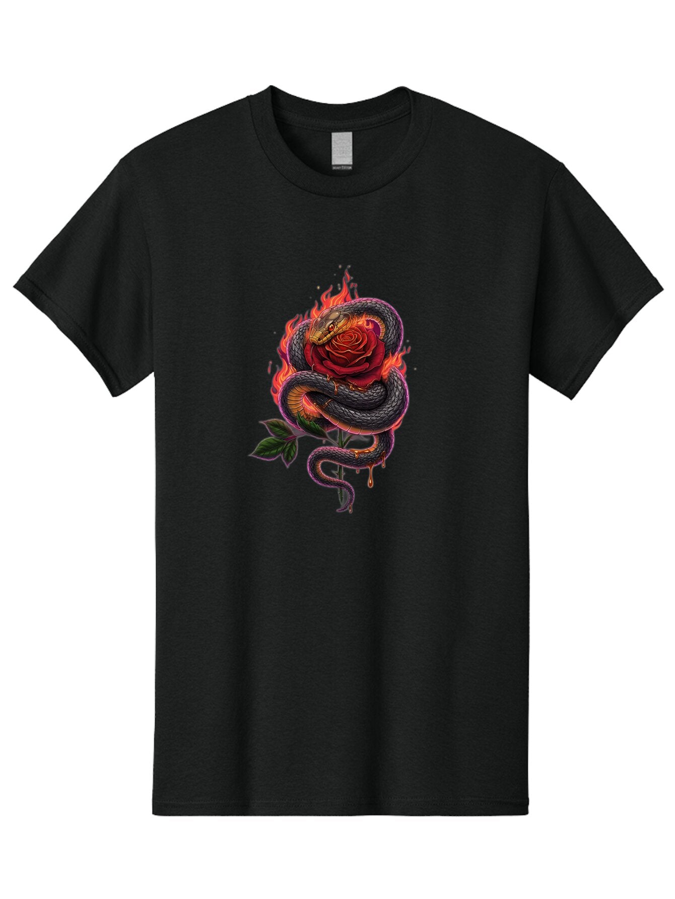 Snake-Rose-3 Men'S Graphic Tee, 100% Cotton, Comfortable Casual Summer Wear, Machine Washable, Vintage Camera, Old Camera, Antique Camera, Black Camera, Classic Photography, Photography Equipment, Nostalgic Device, Film Camera, Camera Art Baq039 9