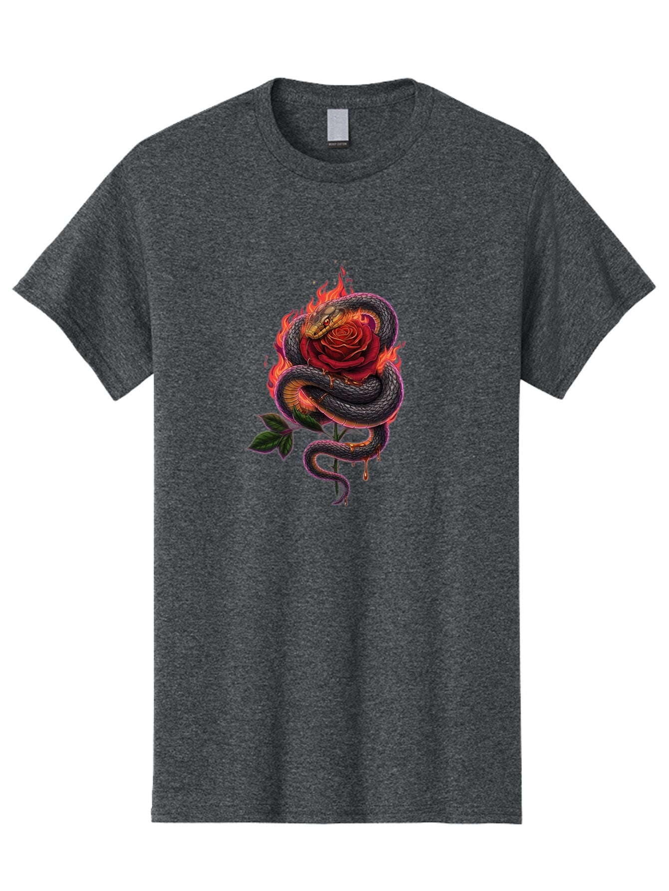 Snake-Rose-3 Men'S Graphic Tee, 100% Cotton, Comfortable Casual Summer Wear, Machine Washable, Vintage Camera, Old Camera, Antique Camera, Black Camera, Classic Photography, Photography Equipment, Nostalgic Device, Film Camera, Camera Art Baq039 6