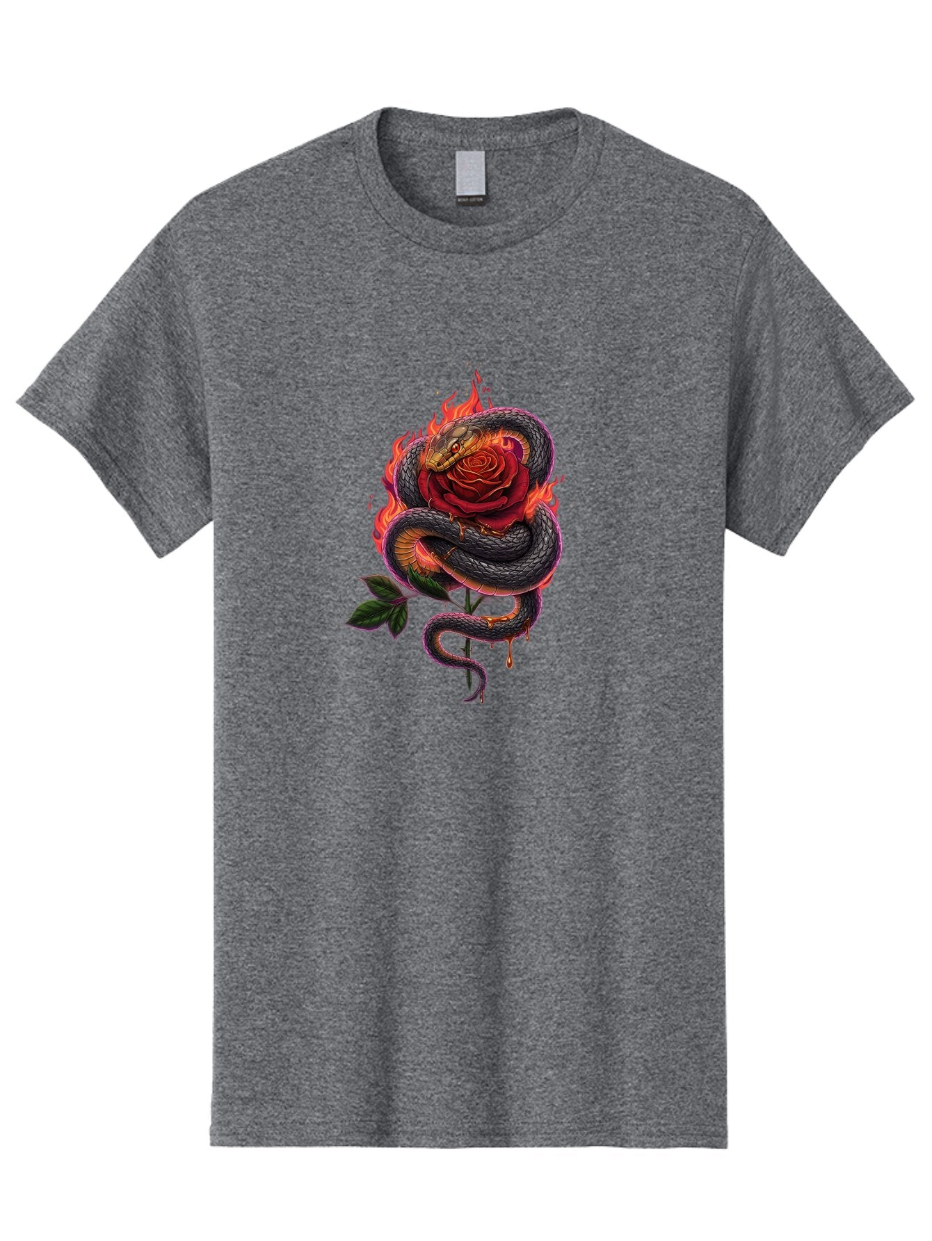 Snake-Rose-3 Men'S Graphic Tee, 100% Cotton, Comfortable Casual Summer Wear, Machine Washable, Vintage Camera, Old Camera, Antique Camera, Black Camera, Classic Photography, Photography Equipment, Nostalgic Device, Film Camera, Camera Art Baq039 1