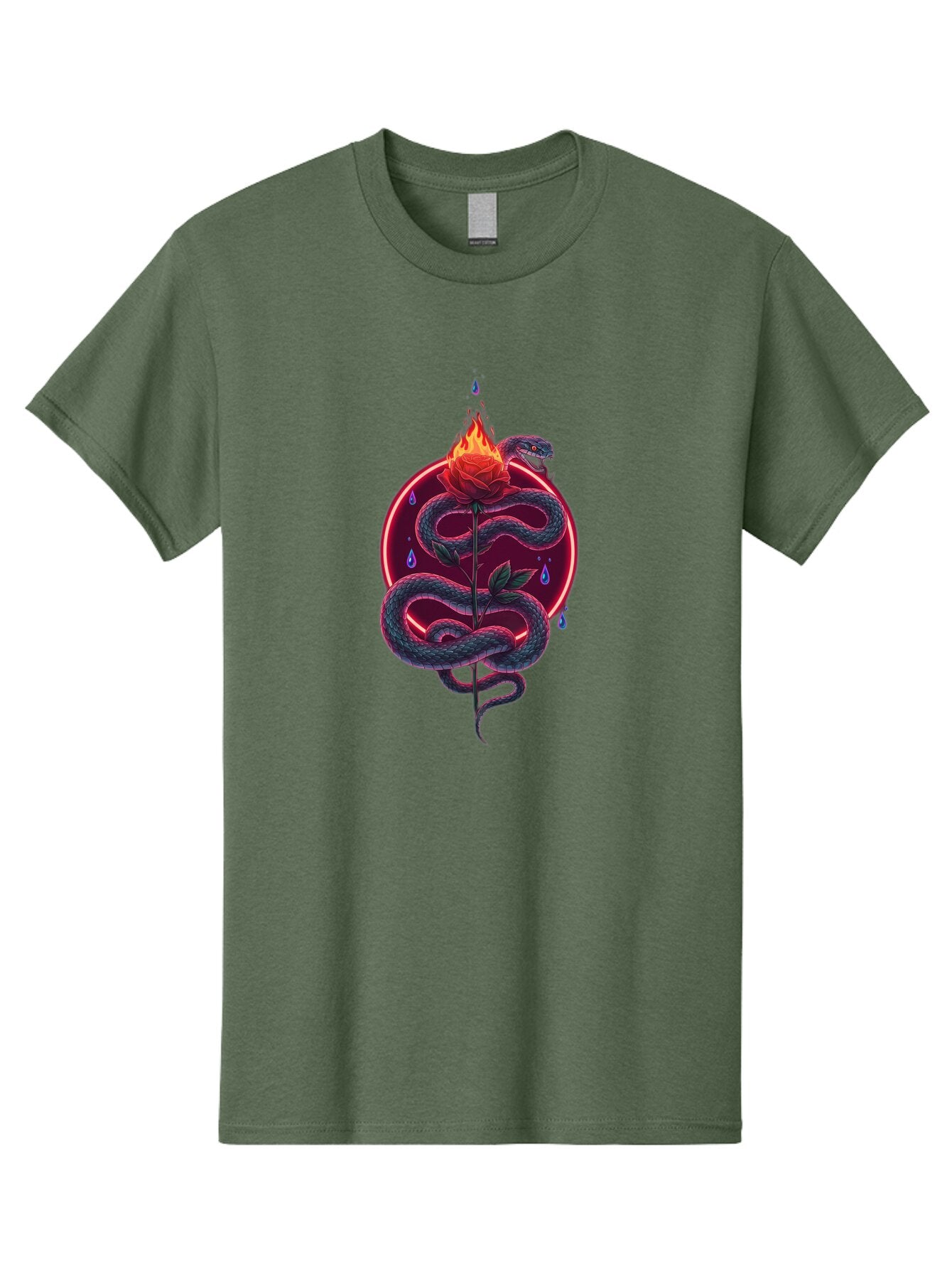 Snake-Rose-4 Men'S Graphic Tee, 100% Cotton, Comfortable Casual Summer Wear, Machine Washable, Vintage Camera, Old Camera, Antique Camera, Black Camera, Classic Photography, Photography Equipment, Nostalgic Device, Film Camera, Camera Art Baq040 2