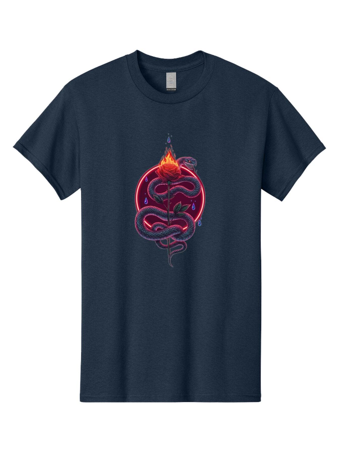 Snake-Rose-4 Men'S Graphic Tee, 100% Cotton, Comfortable Casual Summer Wear, Machine Washable, Vintage Camera, Old Camera, Antique Camera, Black Camera, Classic Photography, Photography Equipment, Nostalgic Device, Film Camera, Camera Art Baq040 4