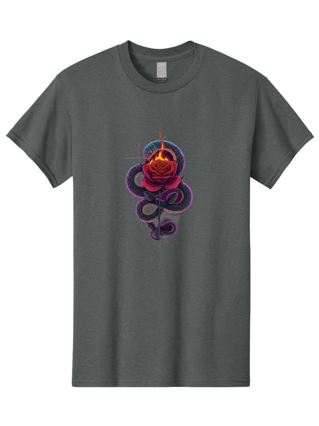 Snake-Rose-5 Men'S Graphic Tee, 100% Cotton, Comfortable Casual Summer Wear, Machine Washable, Vintage Camera, Old Camera, Antique Camera, Black Camera, Classic Photography, Photography Equipment, Nostalgic Device, Film Camera, Camera Art Baq041 15