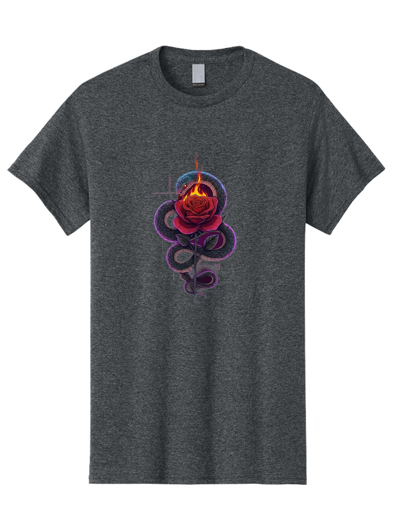 Snake-Rose-5 Men'S Graphic Tee, 100% Cotton, Comfortable Casual Summer Wear, Machine Washable, Vintage Camera, Old Camera, Antique Camera, Black Camera, Classic Photography, Photography Equipment, Nostalgic Device, Film Camera, Camera Art Baq041 13