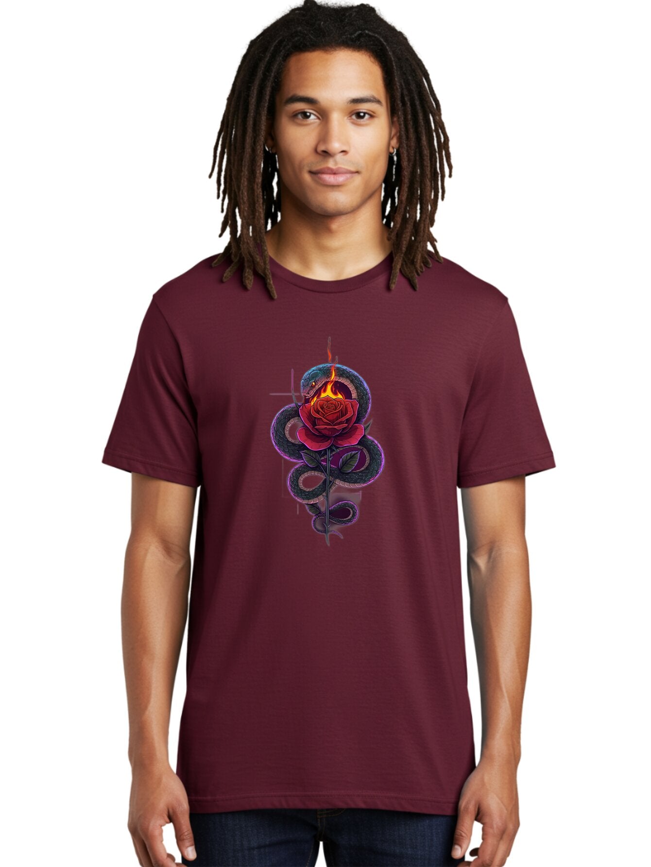 Snake-Rose-5 Men'S Graphic Tee, 100% Cotton, Comfortable Casual Summer Wear, Machine Washable, Vintage Camera, Old Camera, Antique Camera, Black Camera, Classic Photography, Photography Equipment, Nostalgic Device, Film Camera, Camera Art Baq041 23