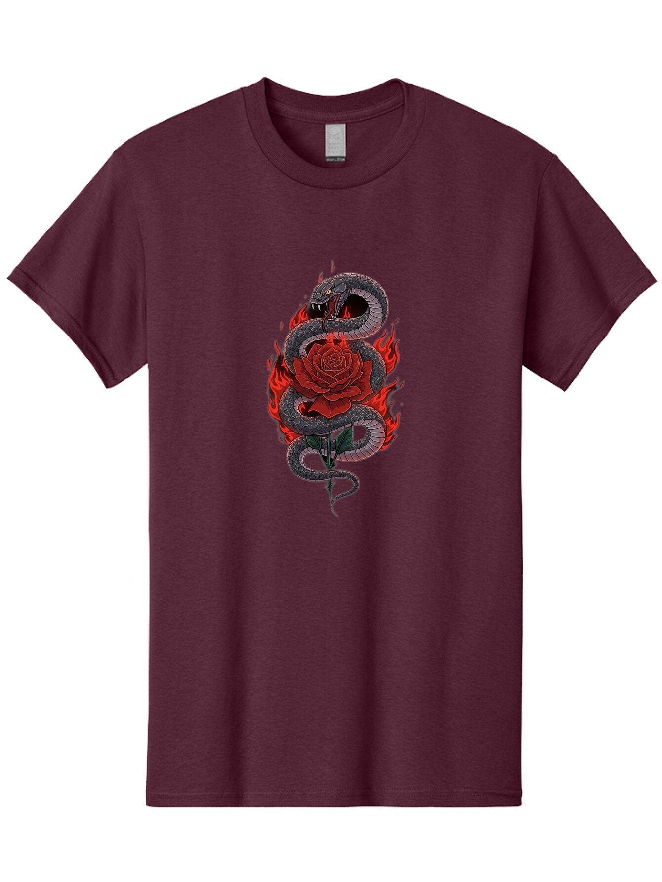 Snake-Rose-Tattoo Men'S Graphic Tee, 100% Cotton, Comfortable Casual Summer Wear, Machine Washable, Vintage Camera, Old Camera, Antique Camera, Black Camera, Classic Photography, Photography Equipment, Nostalgic Device, Film Camera, Camera Art Baq042 1