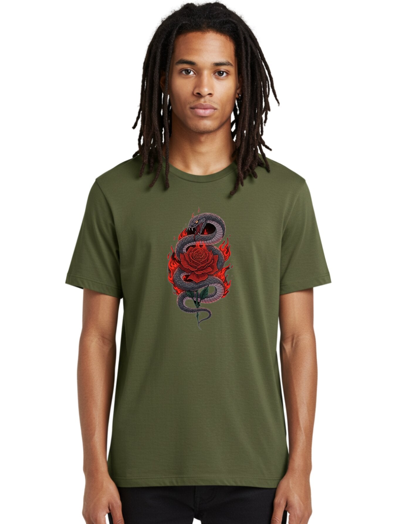 Snake-Rose-Tattoo Men'S Graphic Tee, 100% Cotton, Comfortable Casual Summer Wear, Machine Washable, Vintage Camera, Old Camera, Antique Camera, Black Camera, Classic Photography, Photography Equipment, Nostalgic Device, Film Camera, Camera Art Baq042 27