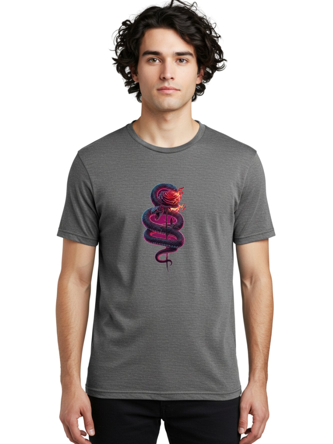 Snake-With-Rose Men'S Graphic Tee, 100% Cotton, Comfortable Casual Summer Wear, Machine Washable, Vintage Camera, Old Camera, Antique Camera, Black Camera, Classic Photography, Photography Equipment, Nostalgic Device, Film Camera, Camera Art Baq044 24