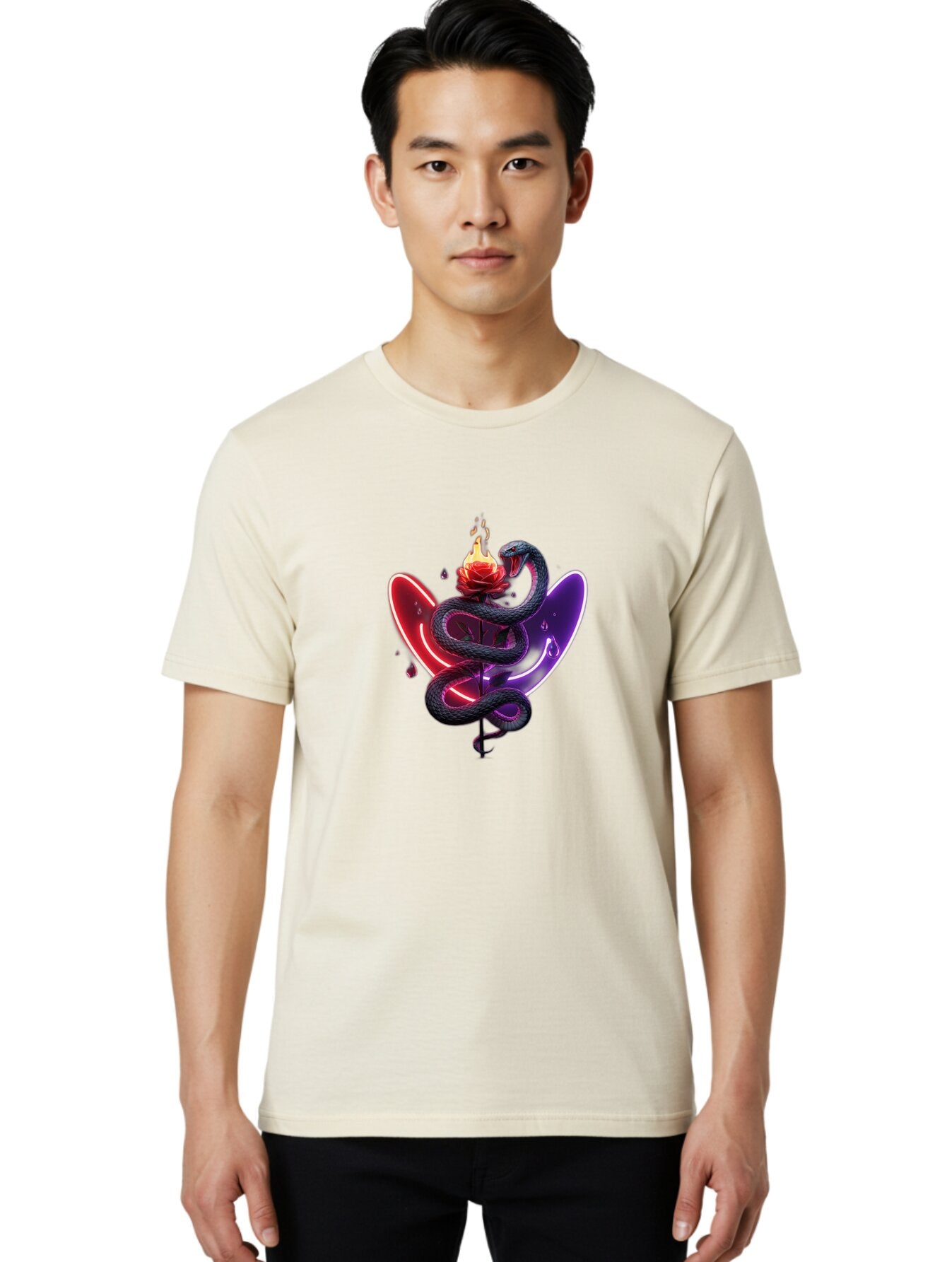 Snake-Wrapped-Rose Men'S Graphic Tee, 100% Cotton, Comfortable Casual Summer Wear, Machine Washable, Vintage Camera, Old Camera, Antique Camera, Black Camera, Classic Photography, Photography Equipment, Nostalgic Device, Film Camera, Baq045 25