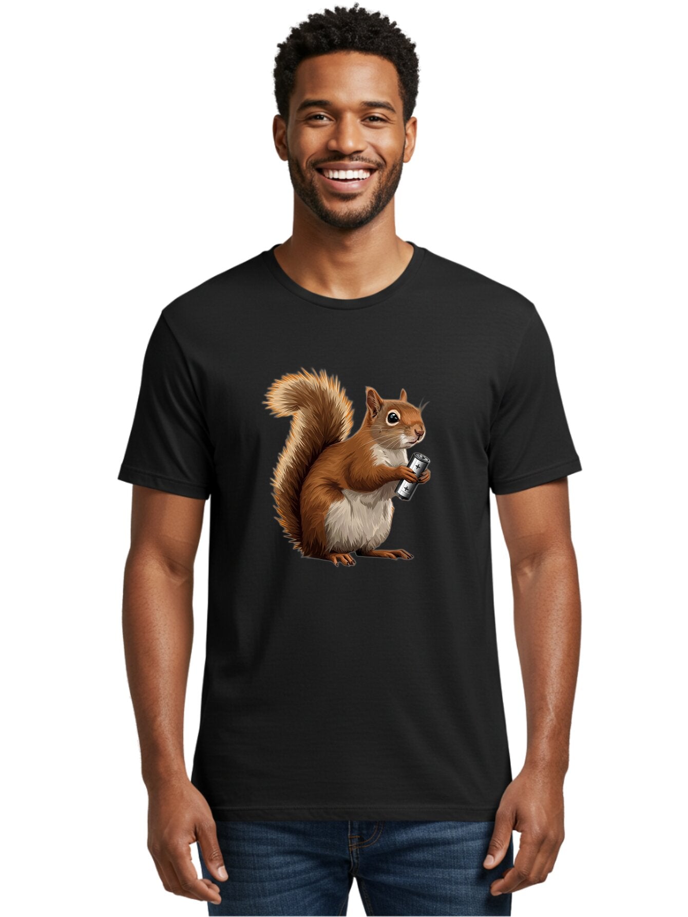Squirrel-Energy-Drink Men'S Graphic Tee, 100% Cotton, Comfortable Casual Summer Wear, Machine Washable, Vintage Camera, Old Camera, Antique Camera, Black Camera, Classic Photography, Photography Equipment, Nostalgic Device, Film Camera, Baq050 17