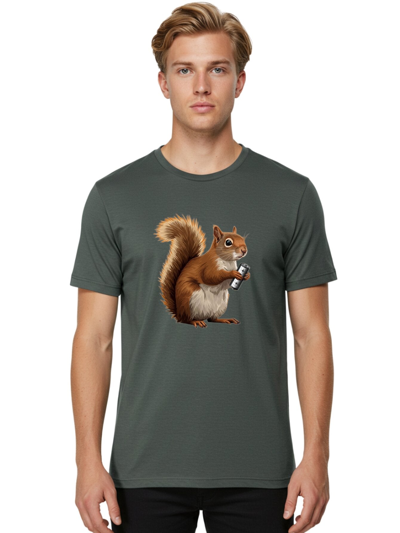 Squirrel-Energy-Drink Men'S Graphic Tee, 100% Cotton, Comfortable Casual Summer Wear, Machine Washable, Vintage Camera, Old Camera, Antique Camera, Black Camera, Classic Photography, Photography Equipment, Nostalgic Device, Film Camera, Baq050 24