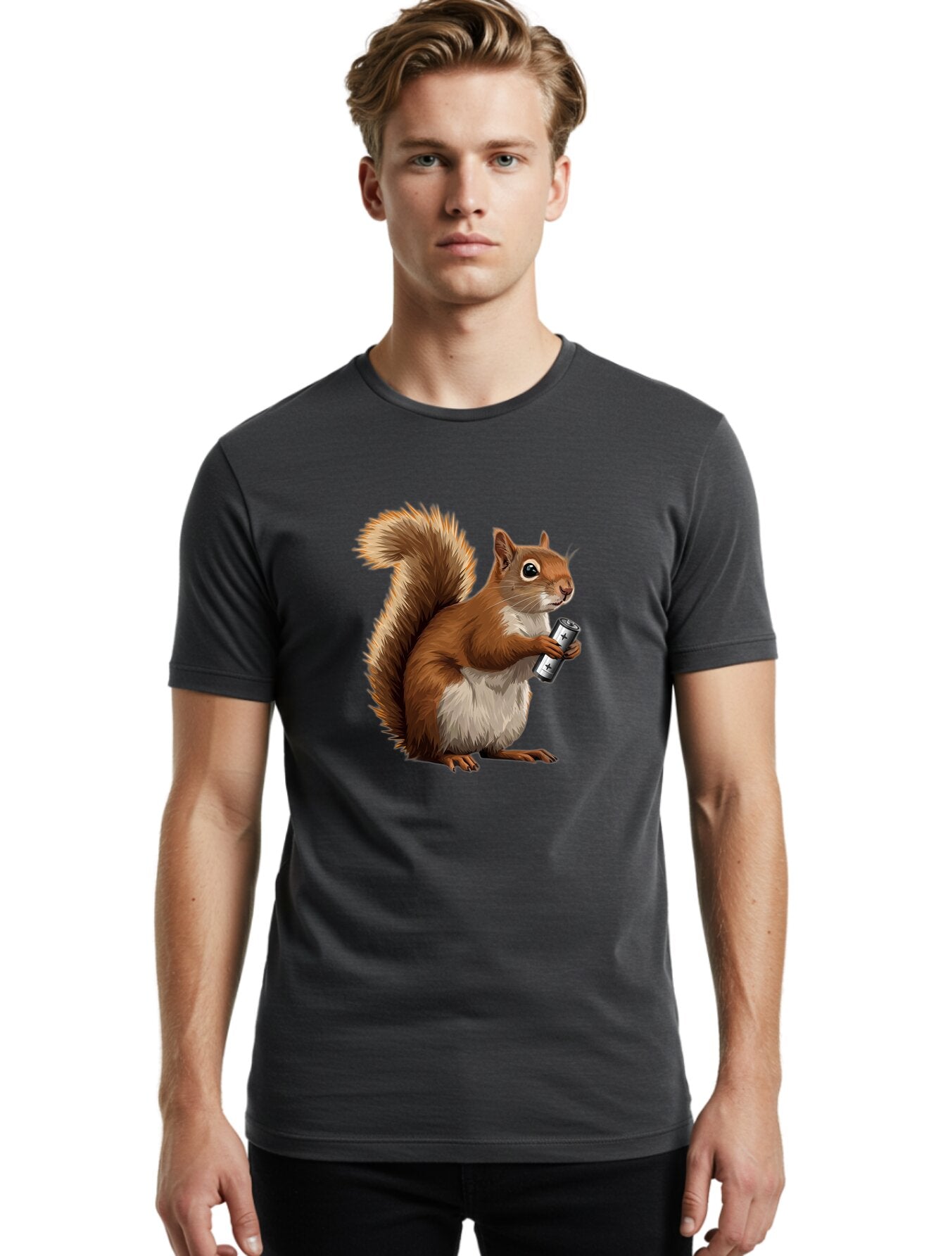 Squirrel-Energy-Drink Men'S Graphic Tee, 100% Cotton, Comfortable Casual Summer Wear, Machine Washable, Vintage Camera, Old Camera, Antique Camera, Black Camera, Classic Photography, Photography Equipment, Nostalgic Device, Film Camera, Baq050 21