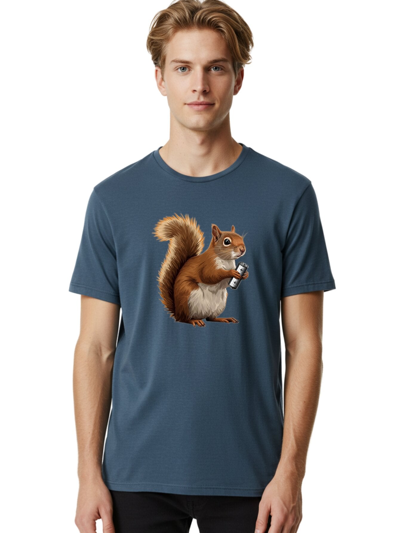Squirrel-Energy-Drink Men'S Graphic Tee, 100% Cotton, Comfortable Casual Summer Wear, Machine Washable, Vintage Camera, Old Camera, Antique Camera, Black Camera, Classic Photography, Photography Equipment, Nostalgic Device, Film Camera, Baq050 30