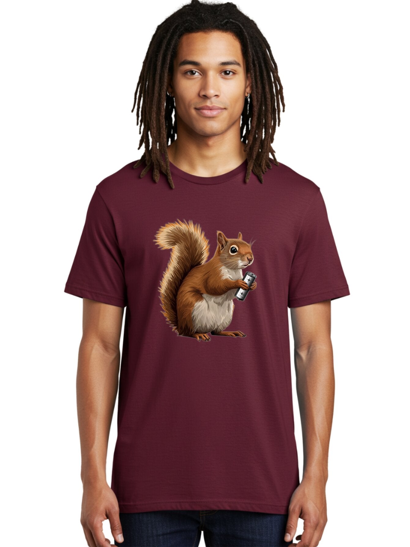 Squirrel-Energy-Drink Men'S Graphic Tee, 100% Cotton, Comfortable Casual Summer Wear, Machine Washable, Vintage Camera, Old Camera, Antique Camera, Black Camera, Classic Photography, Photography Equipment, Nostalgic Device, Film Camera, Baq050 25