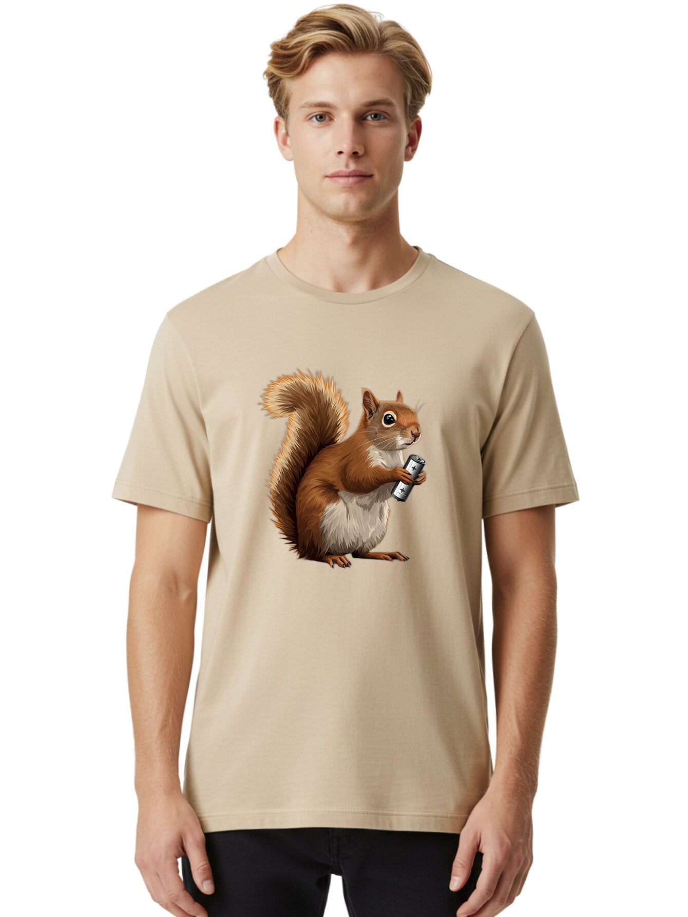 Squirrel-Energy-Drink Men'S Graphic Tee, 100% Cotton, Comfortable Casual Summer Wear, Machine Washable, Vintage Camera, Old Camera, Antique Camera, Black Camera, Classic Photography, Photography Equipment, Nostalgic Device, Film Camera, Baq050 27