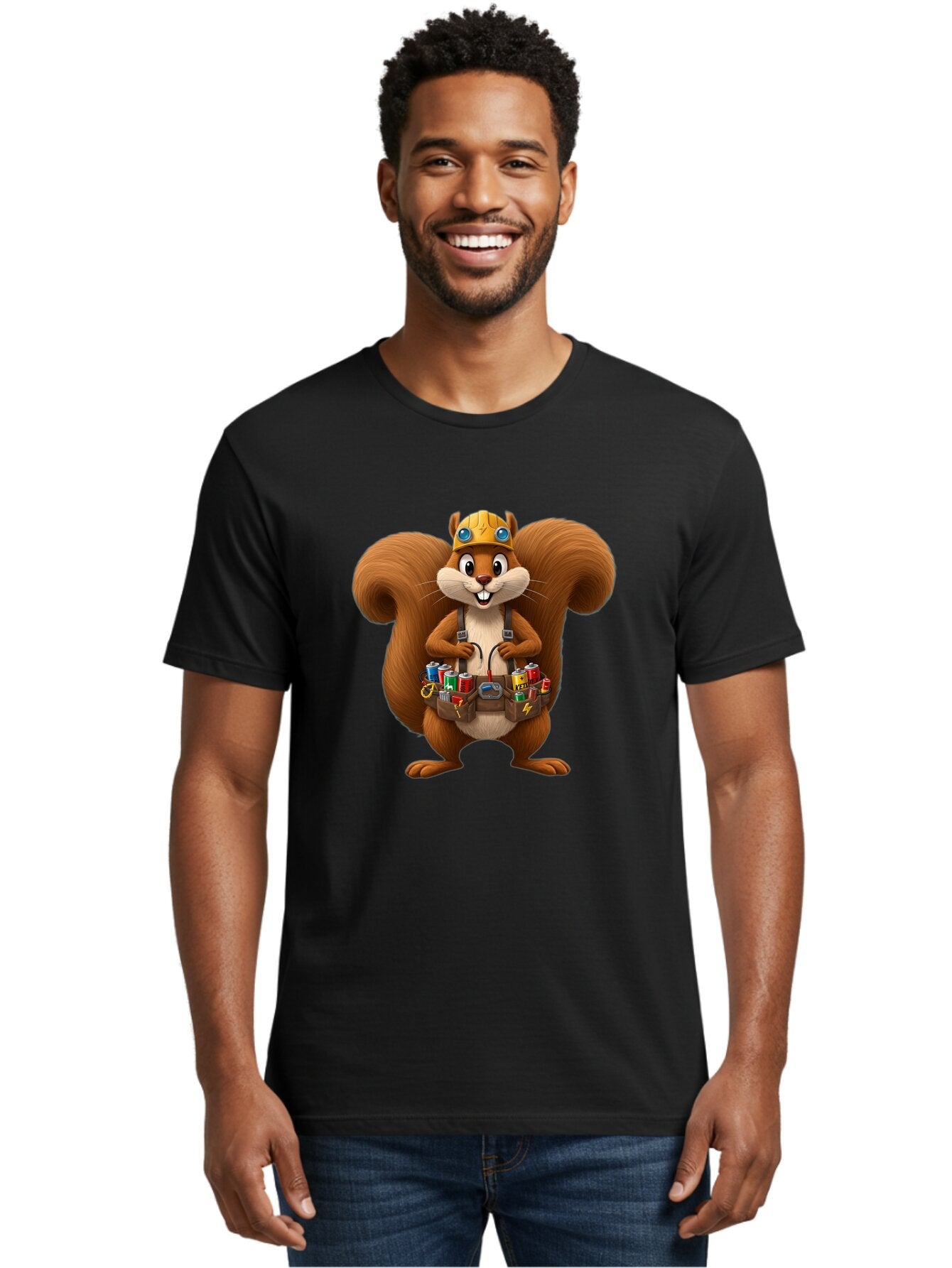 Squirrel-Technician Men'S Graphic Tee, 100% Cotton, Comfortable Casual Summer Wear, Machine Washable, Vintage Camera, Old Camera, Antique Camera, Black Camera, Classic Photography, Photography Equipment, Nostalgic Device, Film Camera, Baq052 29