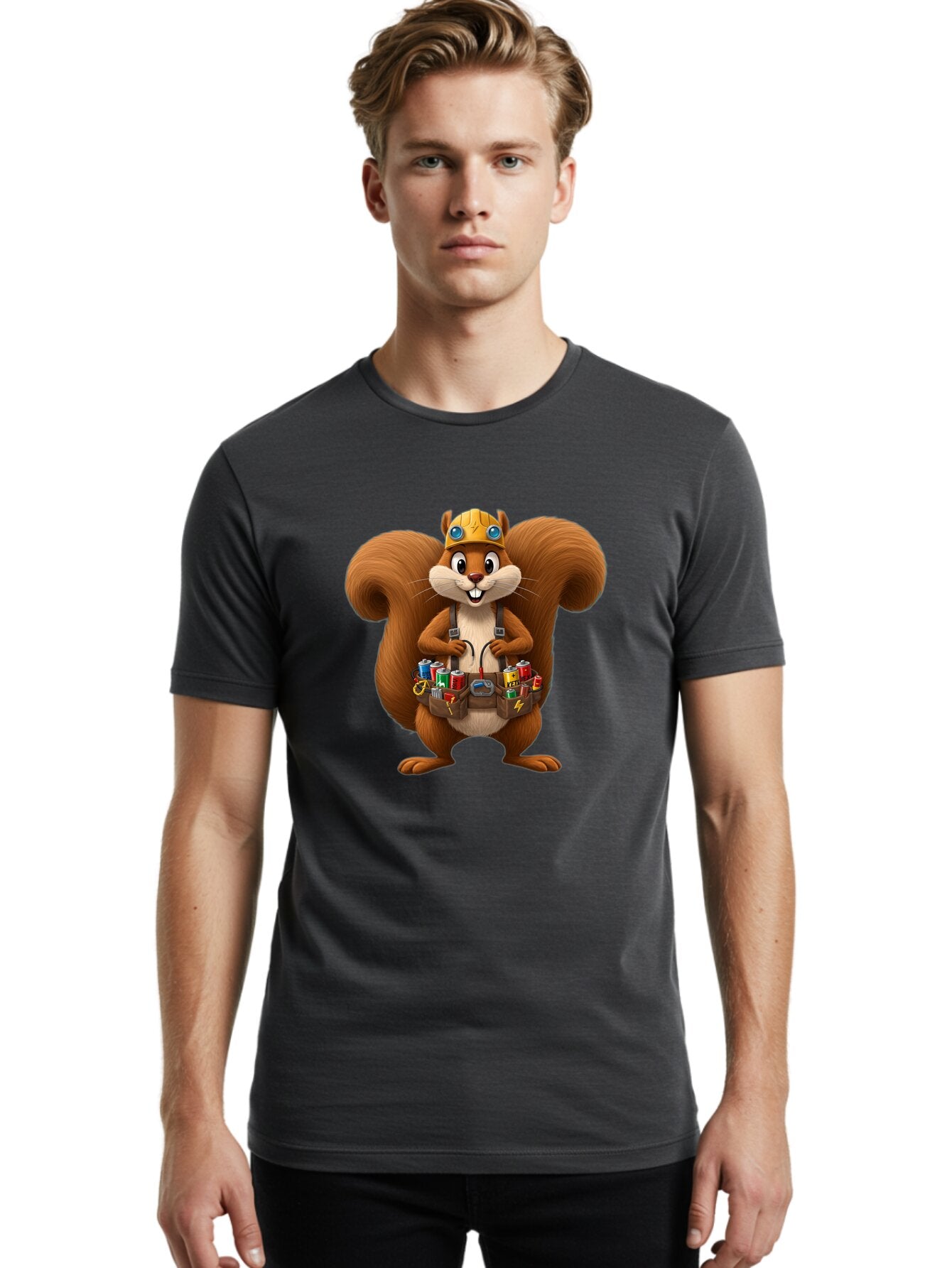 Squirrel-Technician Men'S Graphic Tee, 100% Cotton, Comfortable Casual Summer Wear, Machine Washable, Vintage Camera, Old Camera, Antique Camera, Black Camera, Classic Photography, Photography Equipment, Nostalgic Device, Film Camera, Baq052 27