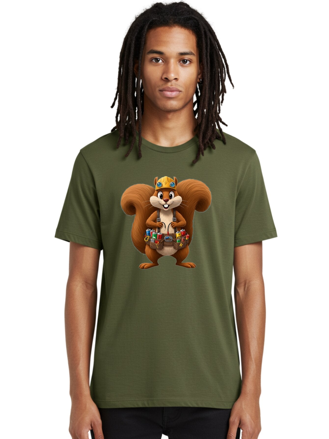 Squirrel-Technician Men'S Graphic Tee, 100% Cotton, Comfortable Casual Summer Wear, Machine Washable, Vintage Camera, Old Camera, Antique Camera, Black Camera, Classic Photography, Photography Equipment, Nostalgic Device, Film Camera, Baq052 23