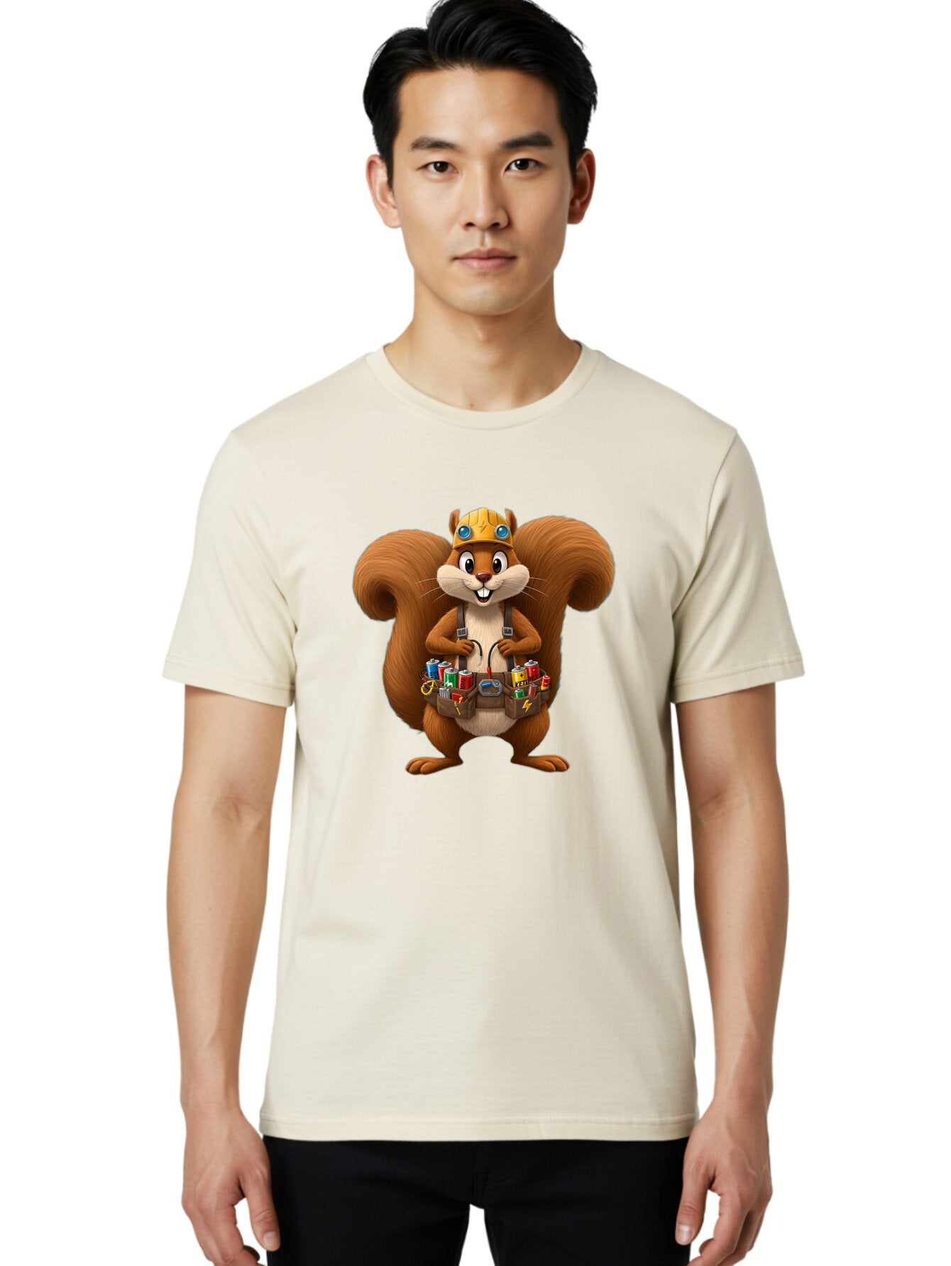 Squirrel-Technician Men'S Graphic Tee, 100% Cotton, Comfortable Casual Summer Wear, Machine Washable, Vintage Camera, Old Camera, Antique Camera, Black Camera, Classic Photography, Photography Equipment, Nostalgic Device, Film Camera, Baq052 20